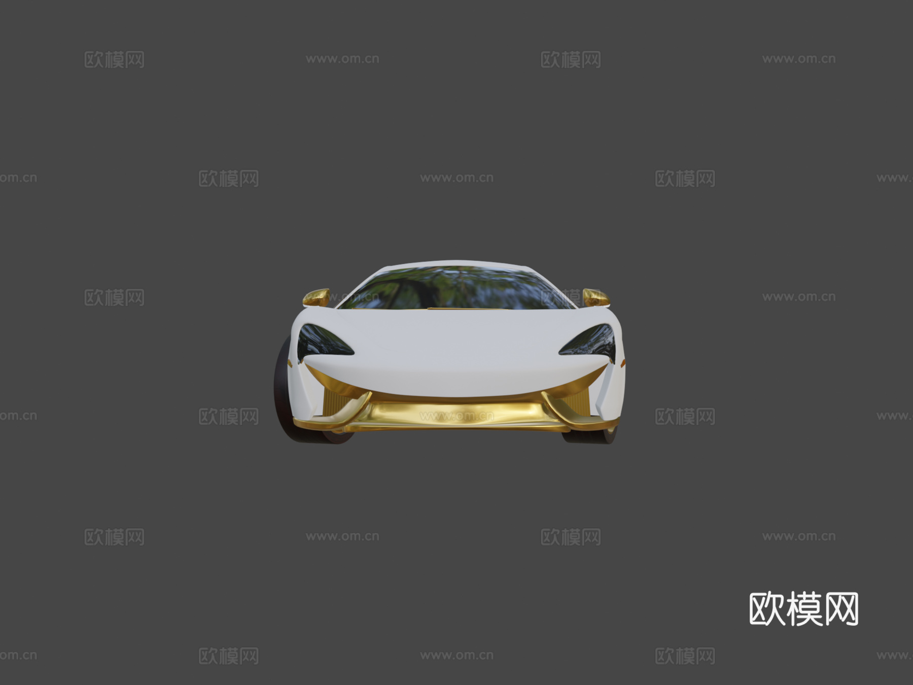 迈凯轮白色配金色3d模型下载（渲染图5）