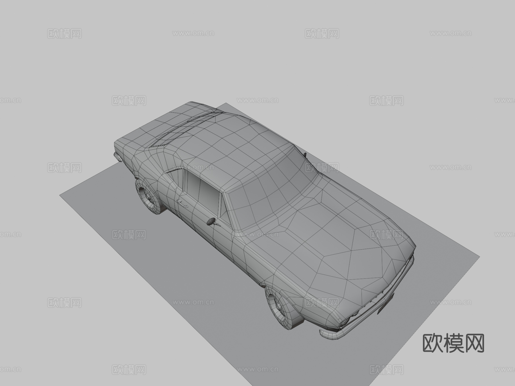 生锈的1960年代肌肉车3d模型下载（渲染图3）
