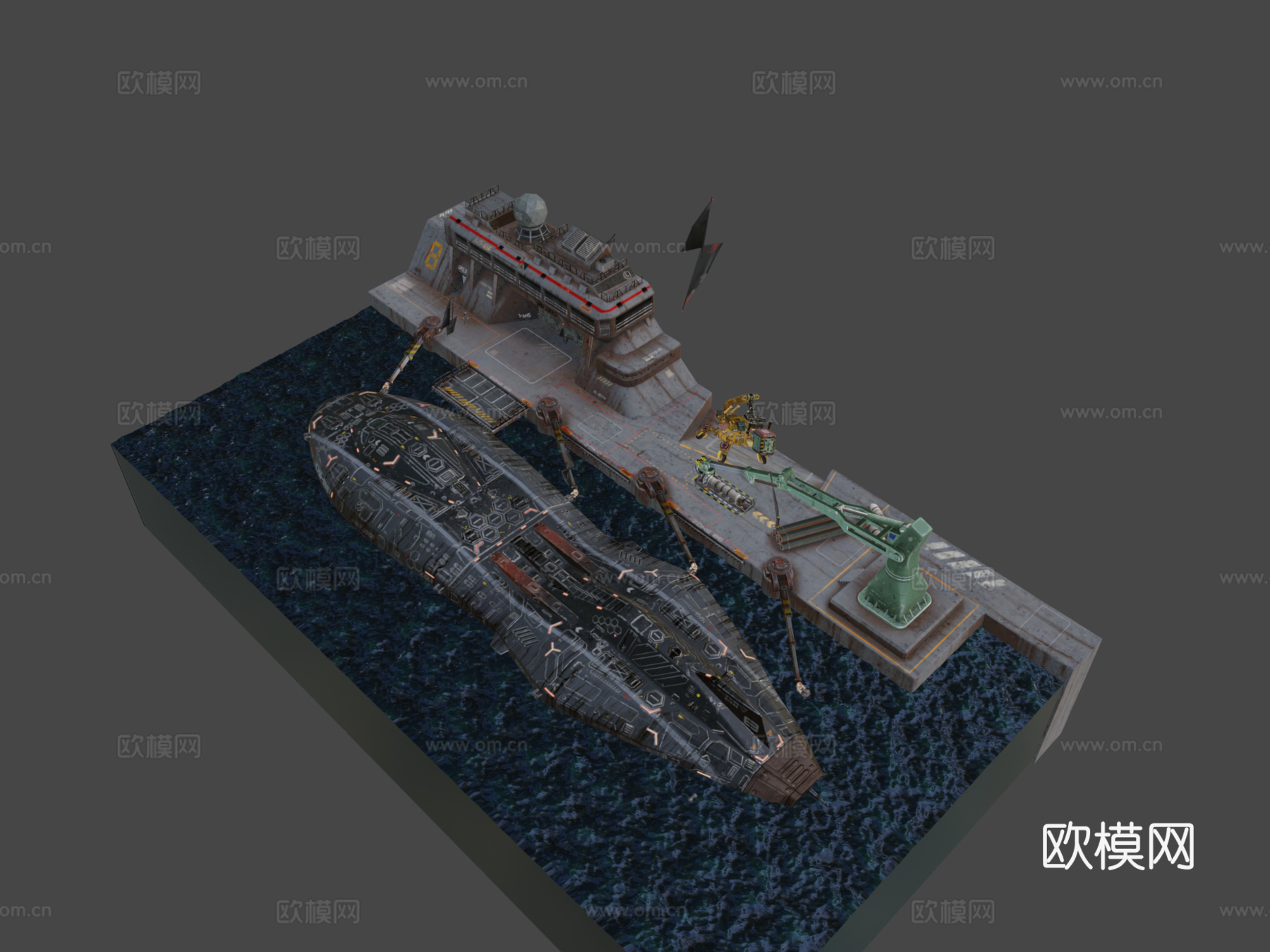 科幻潜艇=类型-9=级3d模型下载（渲染图8）