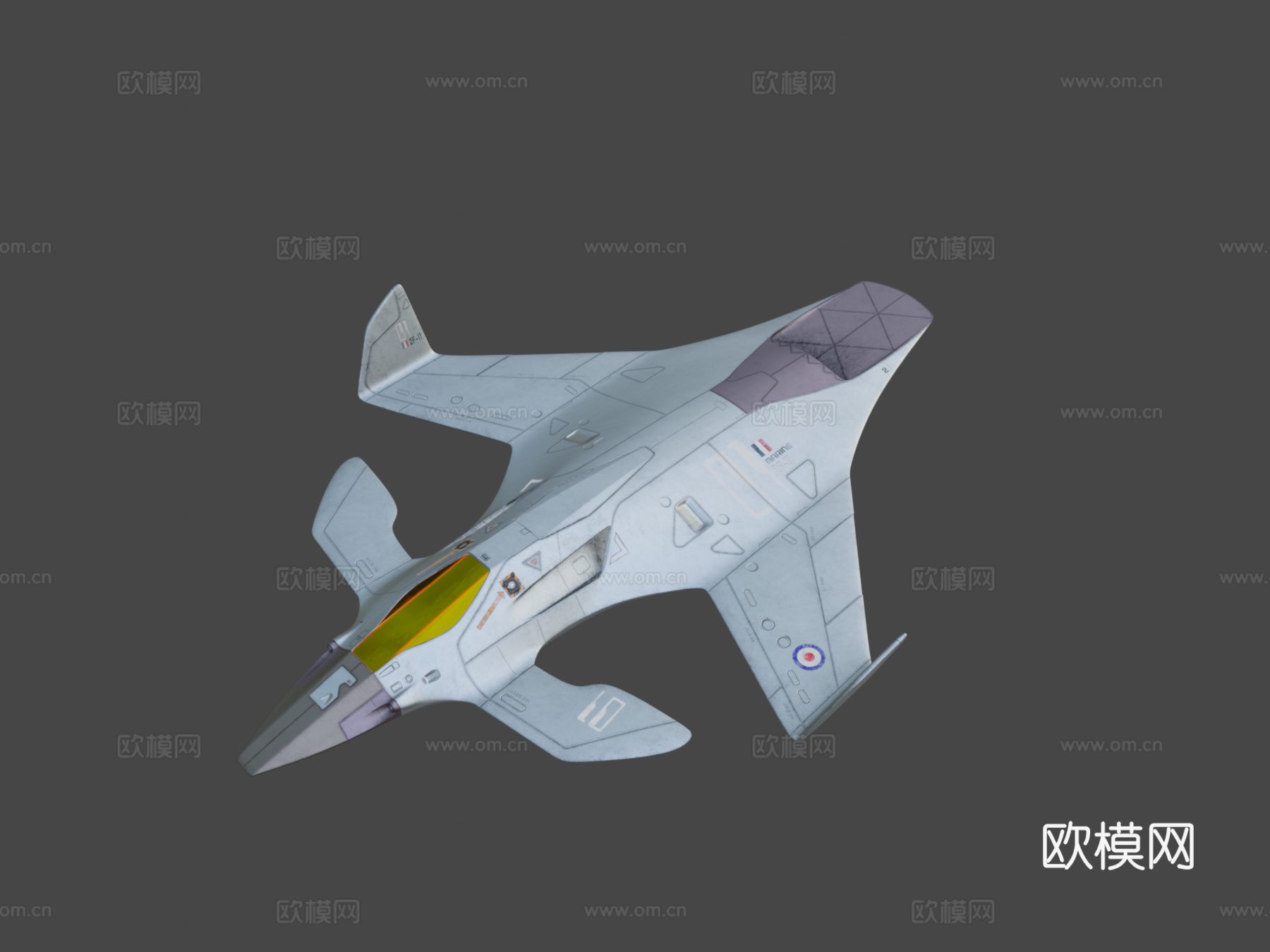 科幻喷气式飞机 =速度鸟=3d模型下载（渲染图7）