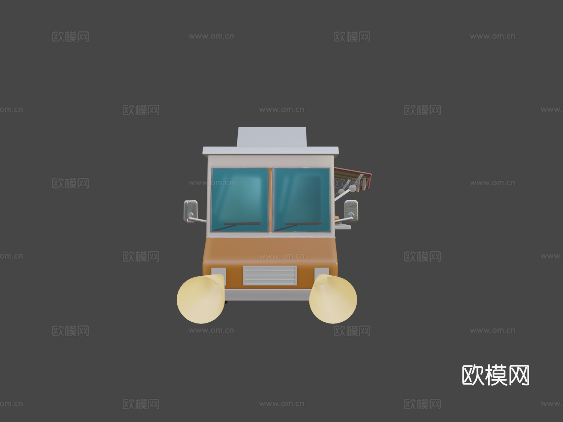 风格化食品卡车 #Sketchfab每周挑战3d模型下载（渲染图6）