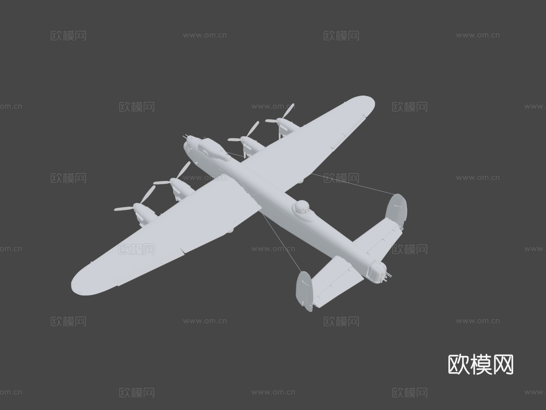 阿芙罗兰开斯特轰炸机1941飞机3d模型下载（渲染图7）