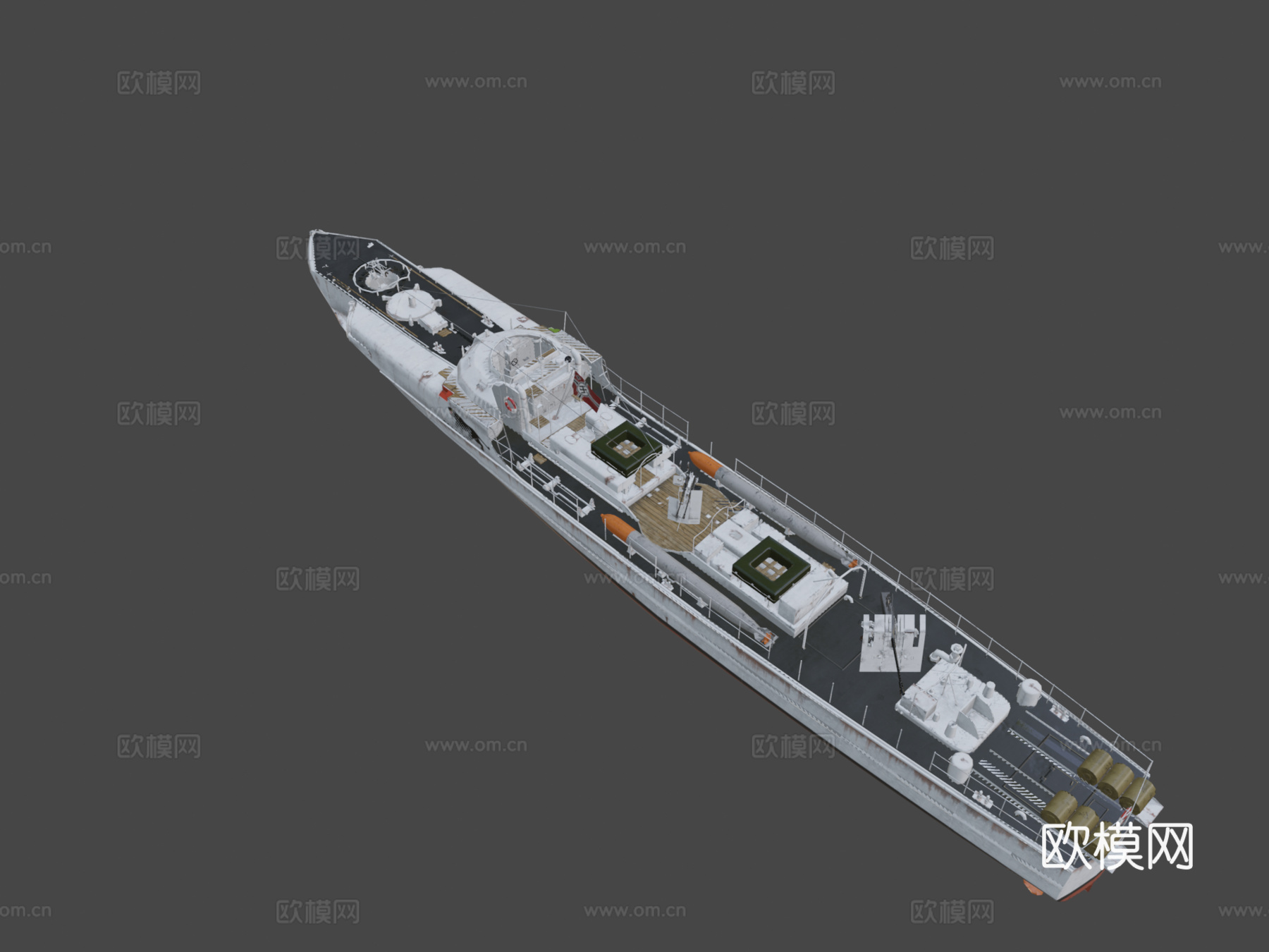 S-100鱼雷艇3d模型下载（渲染图6）