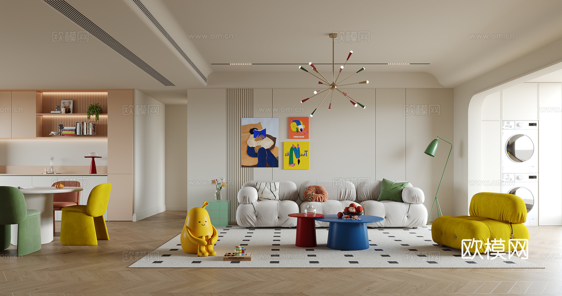 多巴胺客厅su模型