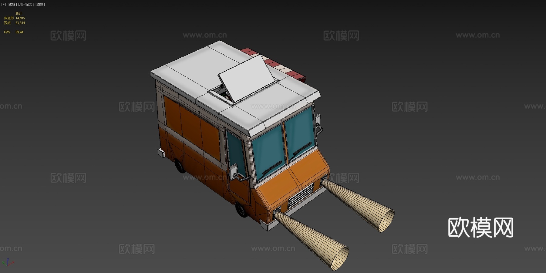 风格化食品卡车 #Sketchfab每周挑战3d模型下载（渲染图4）