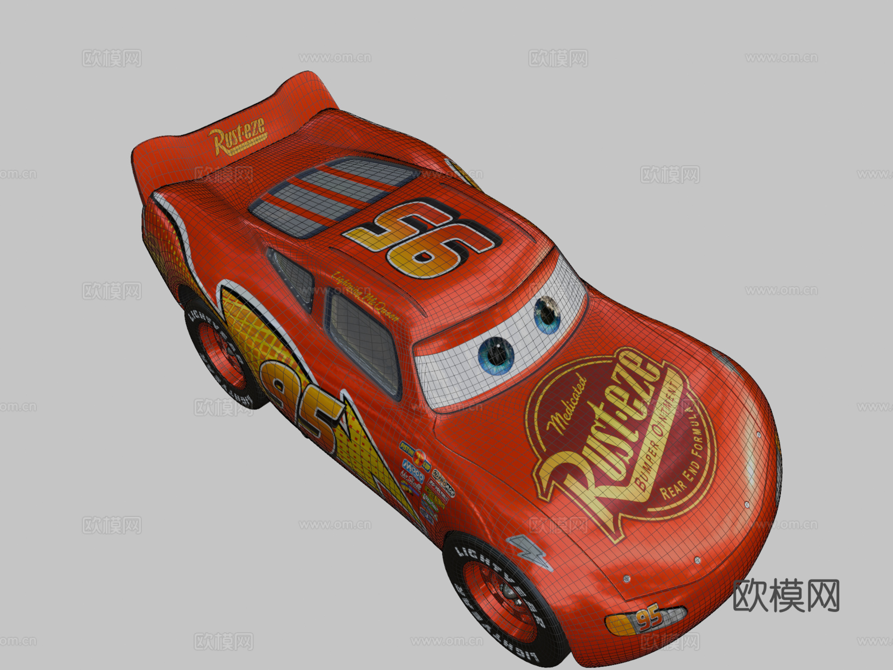 闪电麦昆3d模型下载（渲染图2）