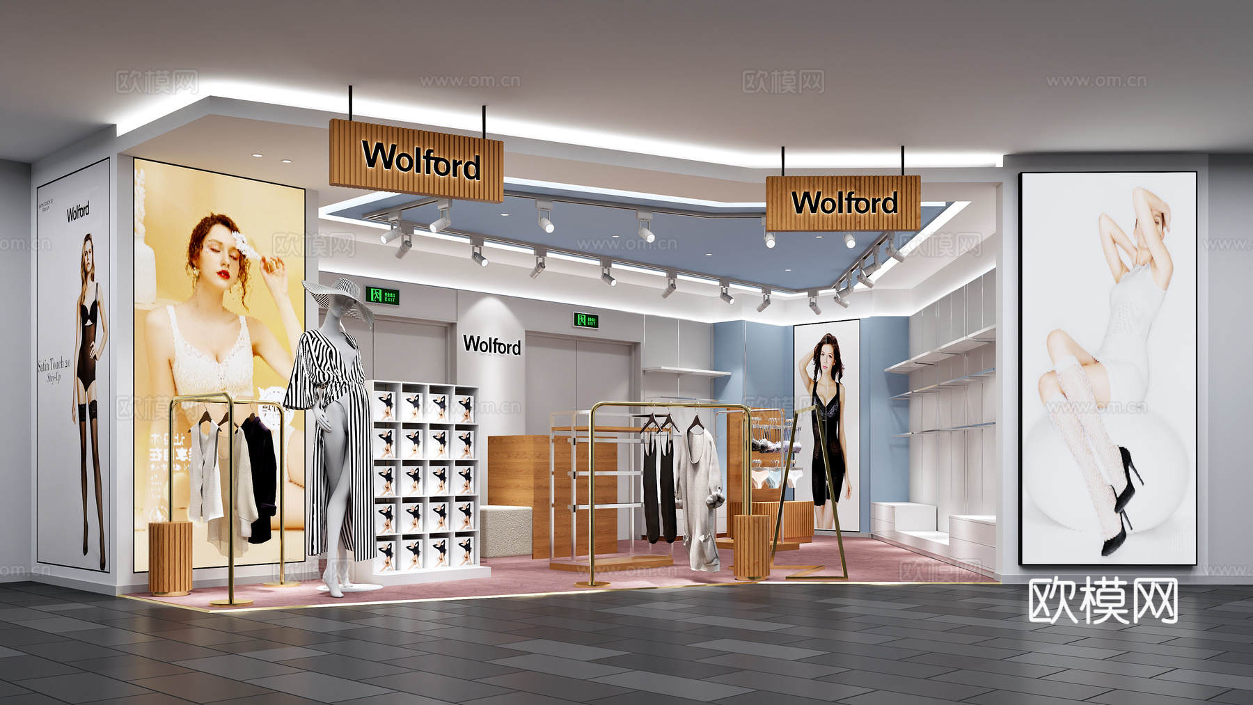 高档品牌女装男装店 最新全套 效果图 施工图设计cad施工图