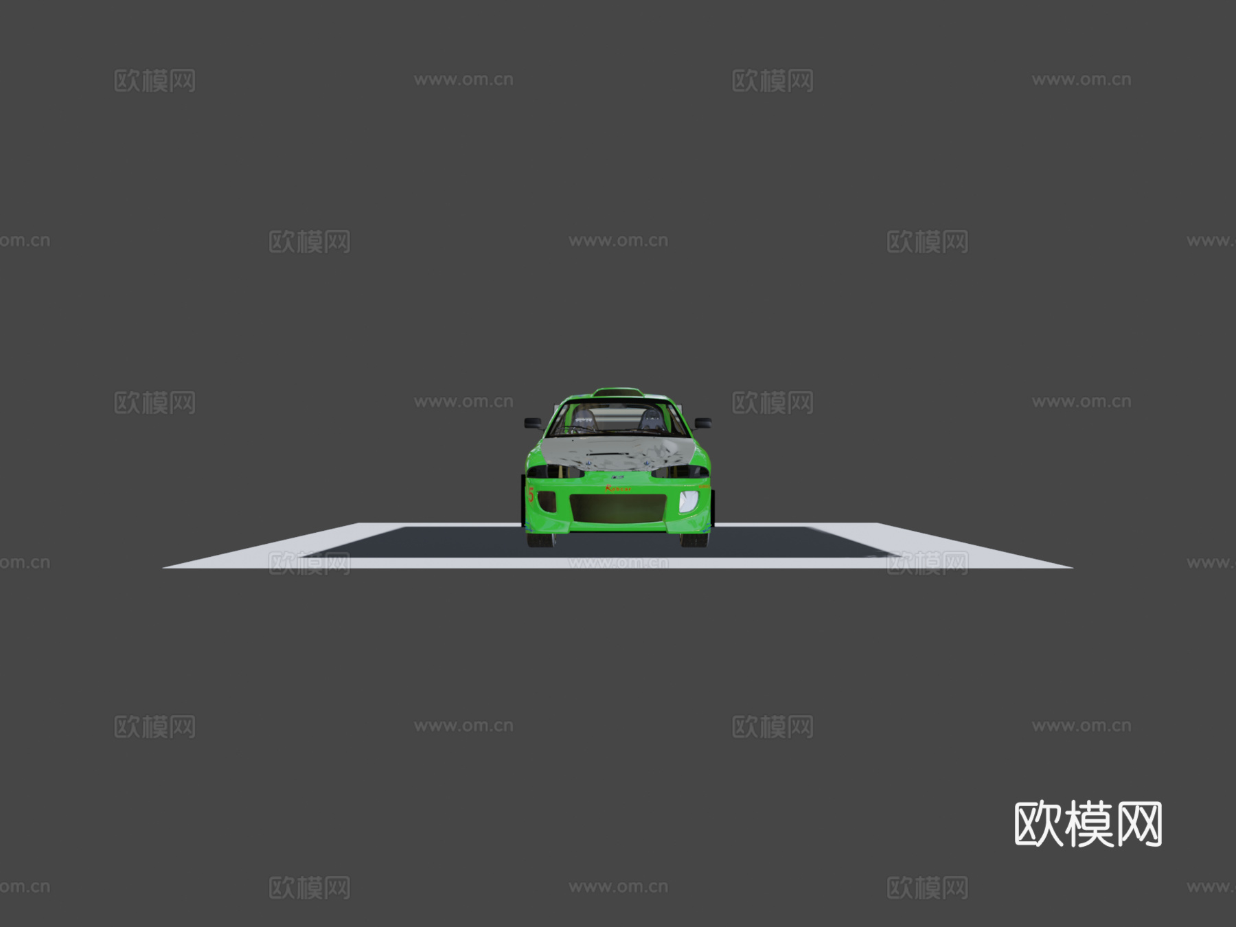 卡通街头赛车3d模型下载（渲染图5）