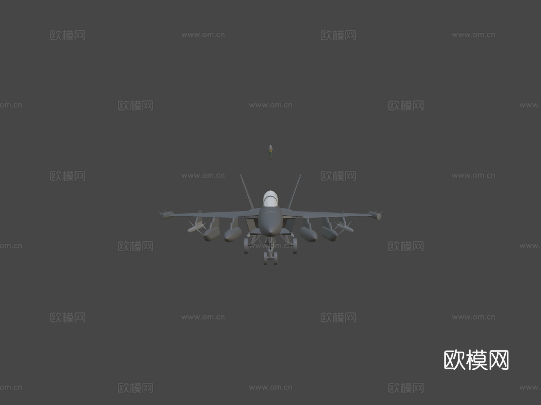 低多边形1 -1 EA18G咆哮者3d模型下载（渲染图5）