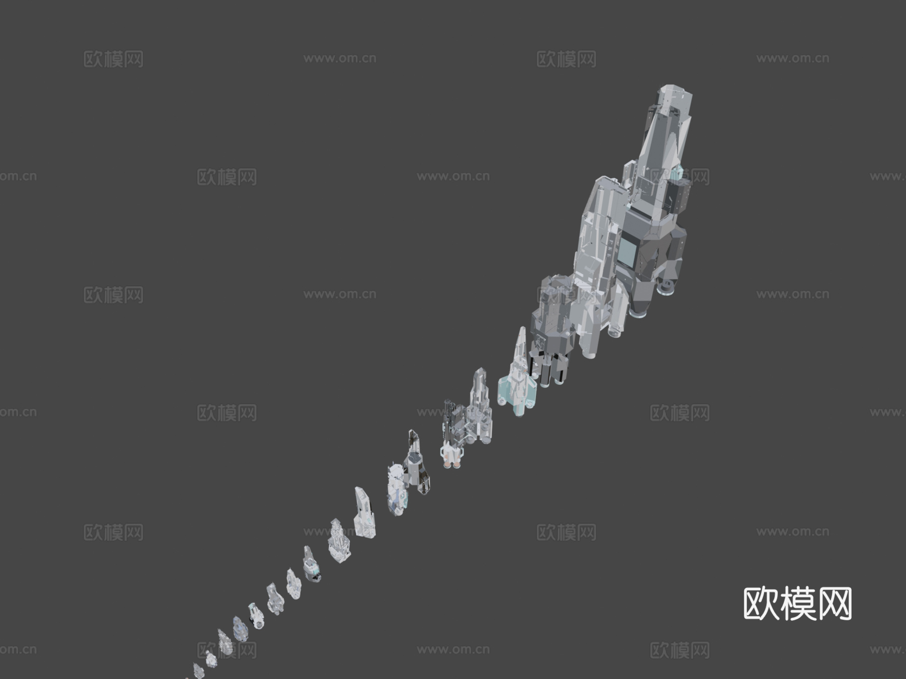 浩瀚无垠 - 自定义宇宙飞船比例3d模型下载（渲染图6）