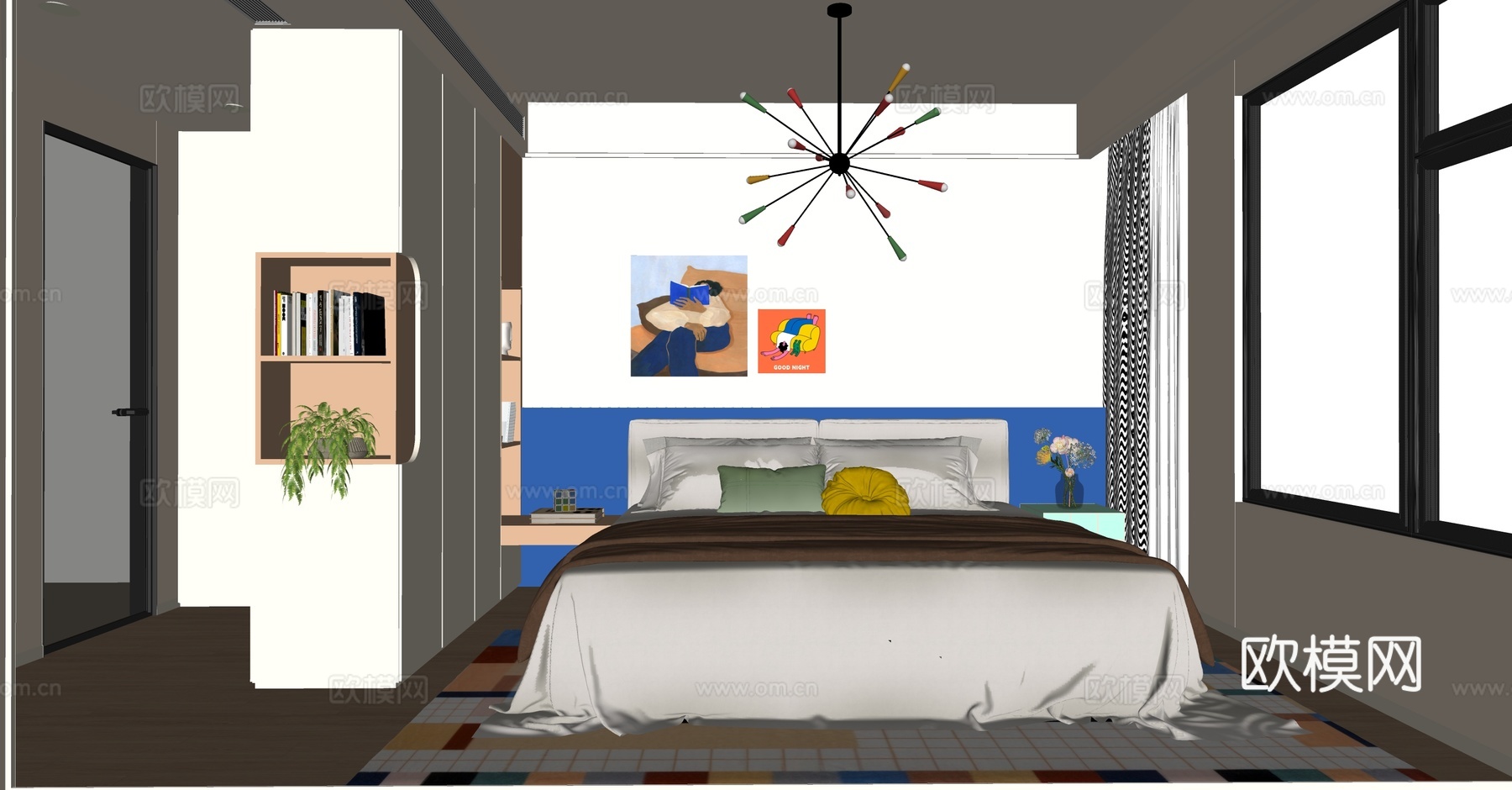 包豪斯卧室su模型