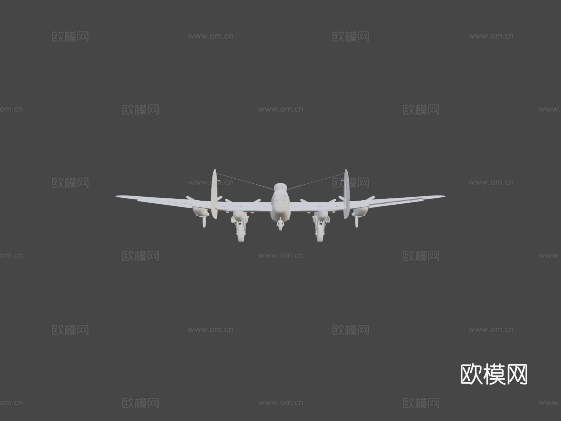 阿芙罗兰开斯特轰炸机1941飞机3d模型下载（渲染图6）