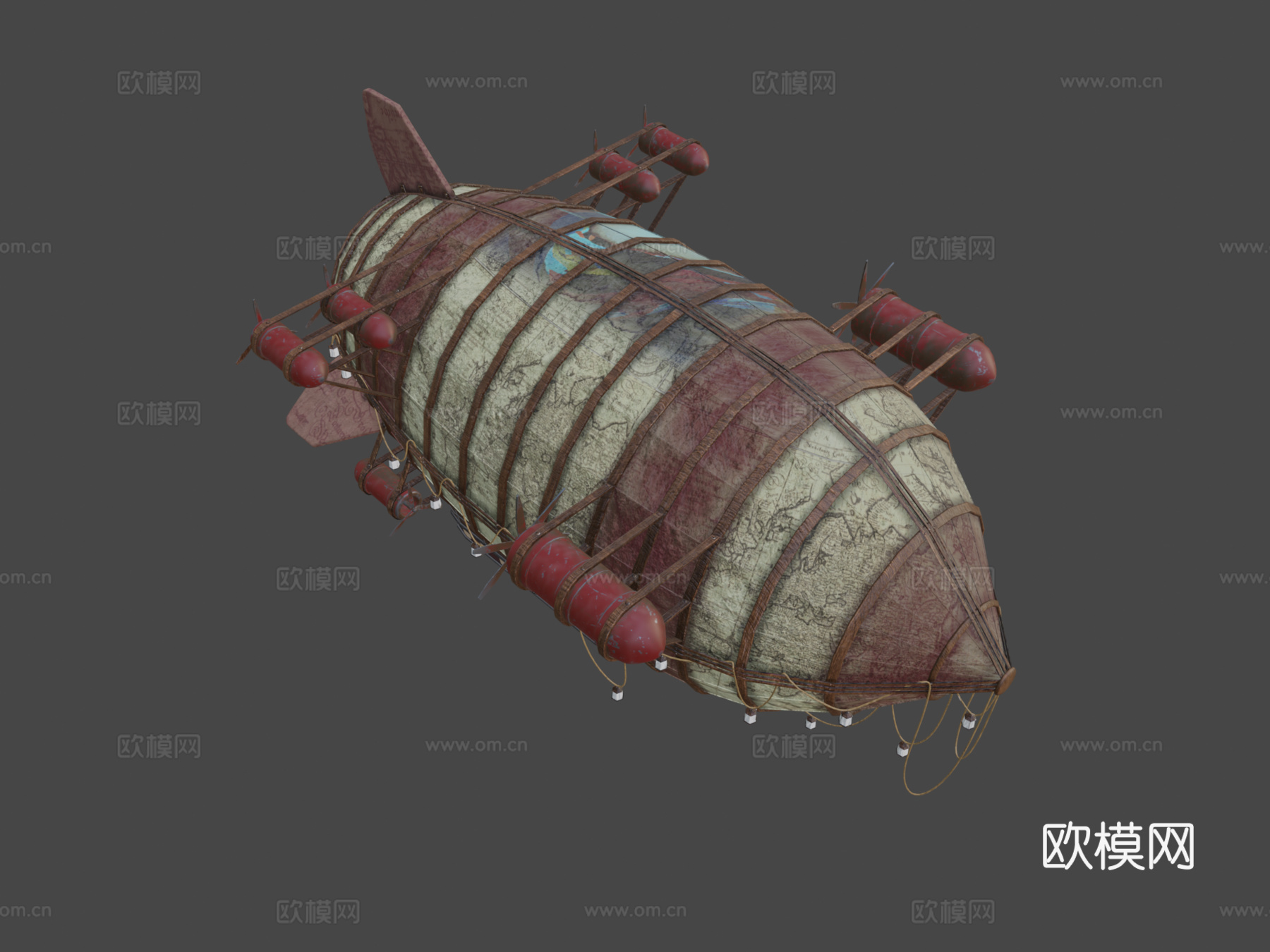 齐柏林飞艇气球3d模型下载（渲染图7）