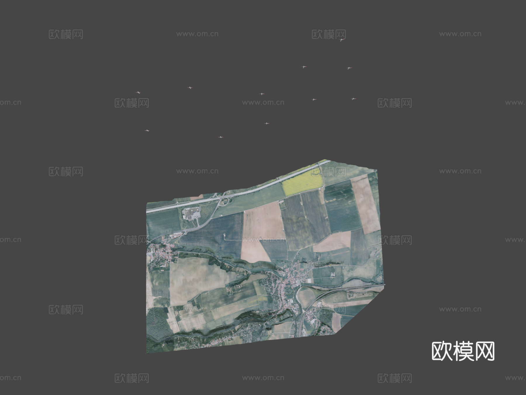 ICE 3列车在数字地形模型上 - 测试23d模型