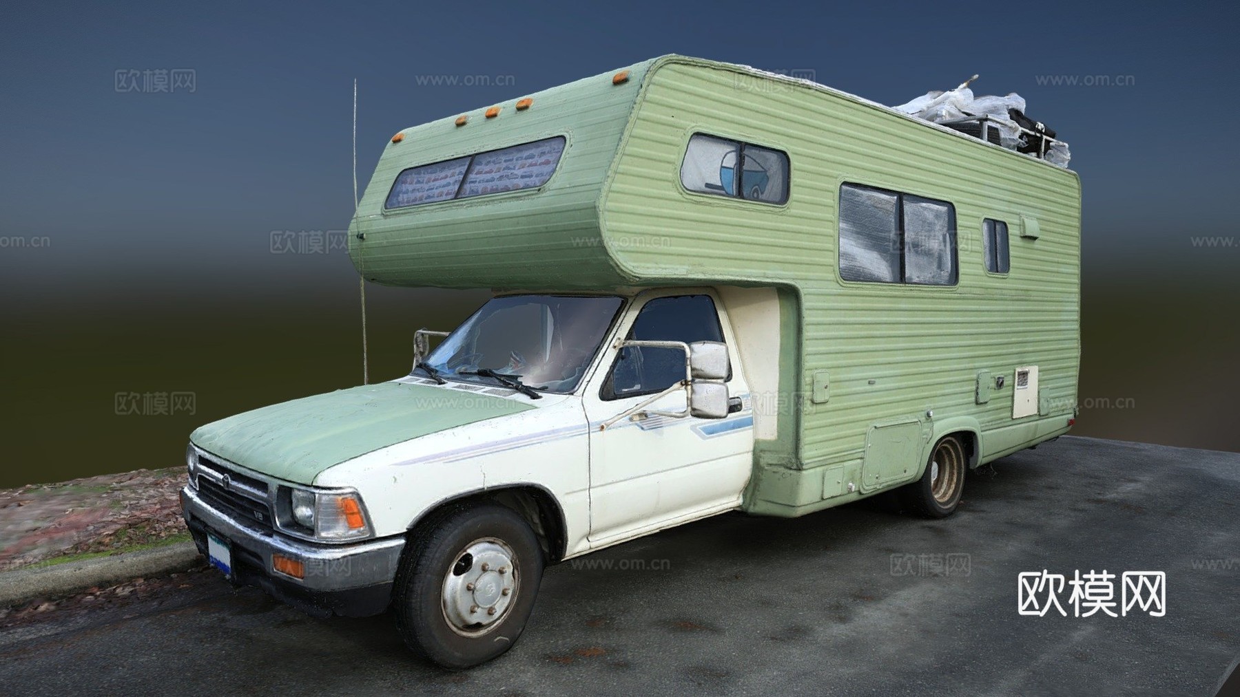 老旧丰田露营车-RV-[扫描]3d模型下载（渲染图1）
