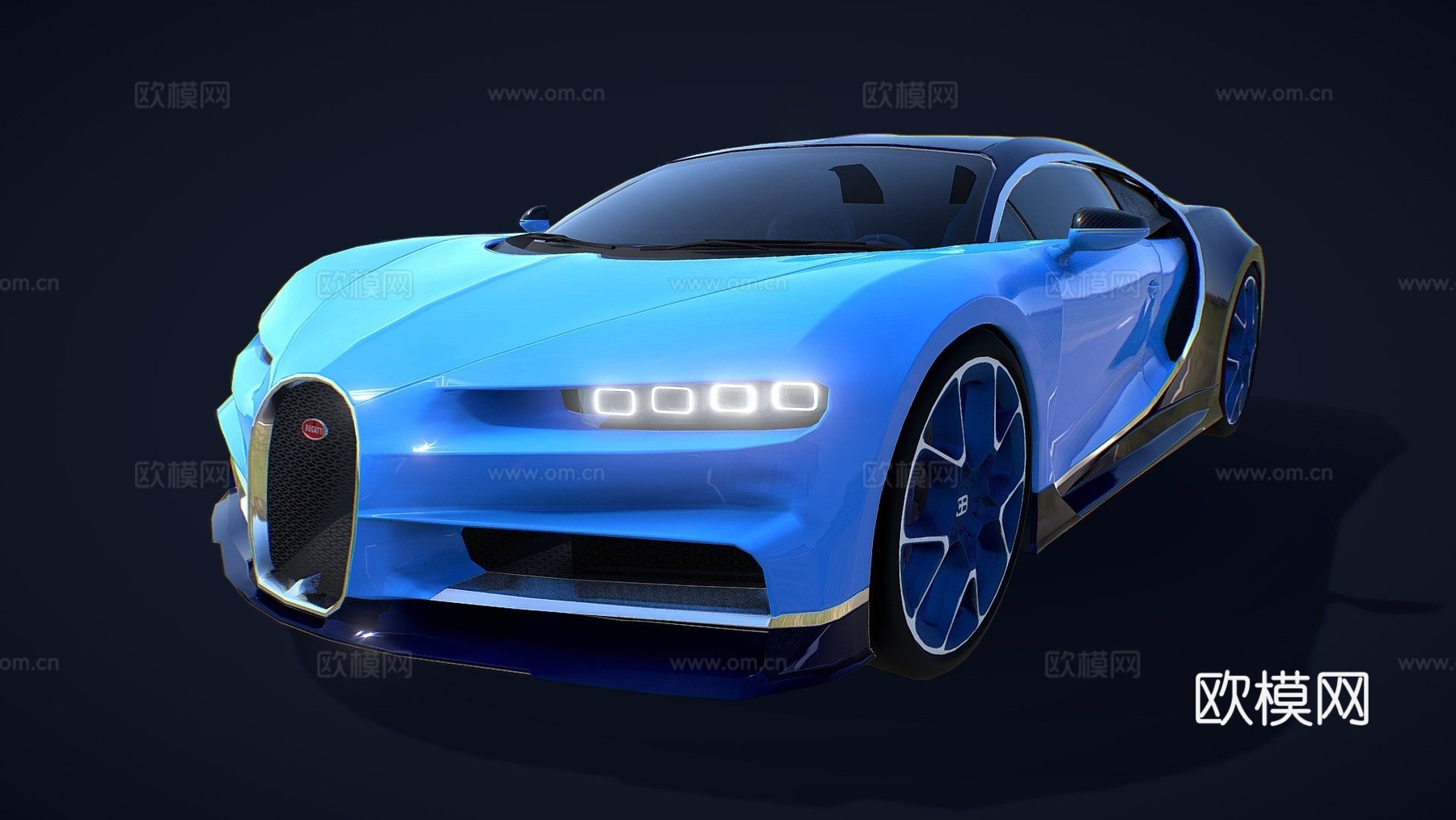 布加迪凯龙3d模型下载（渲染图1）