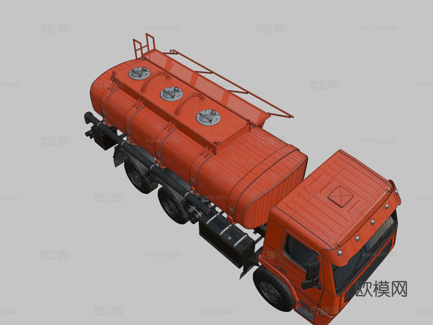 通用油罐车3d模型下载（渲染图2）