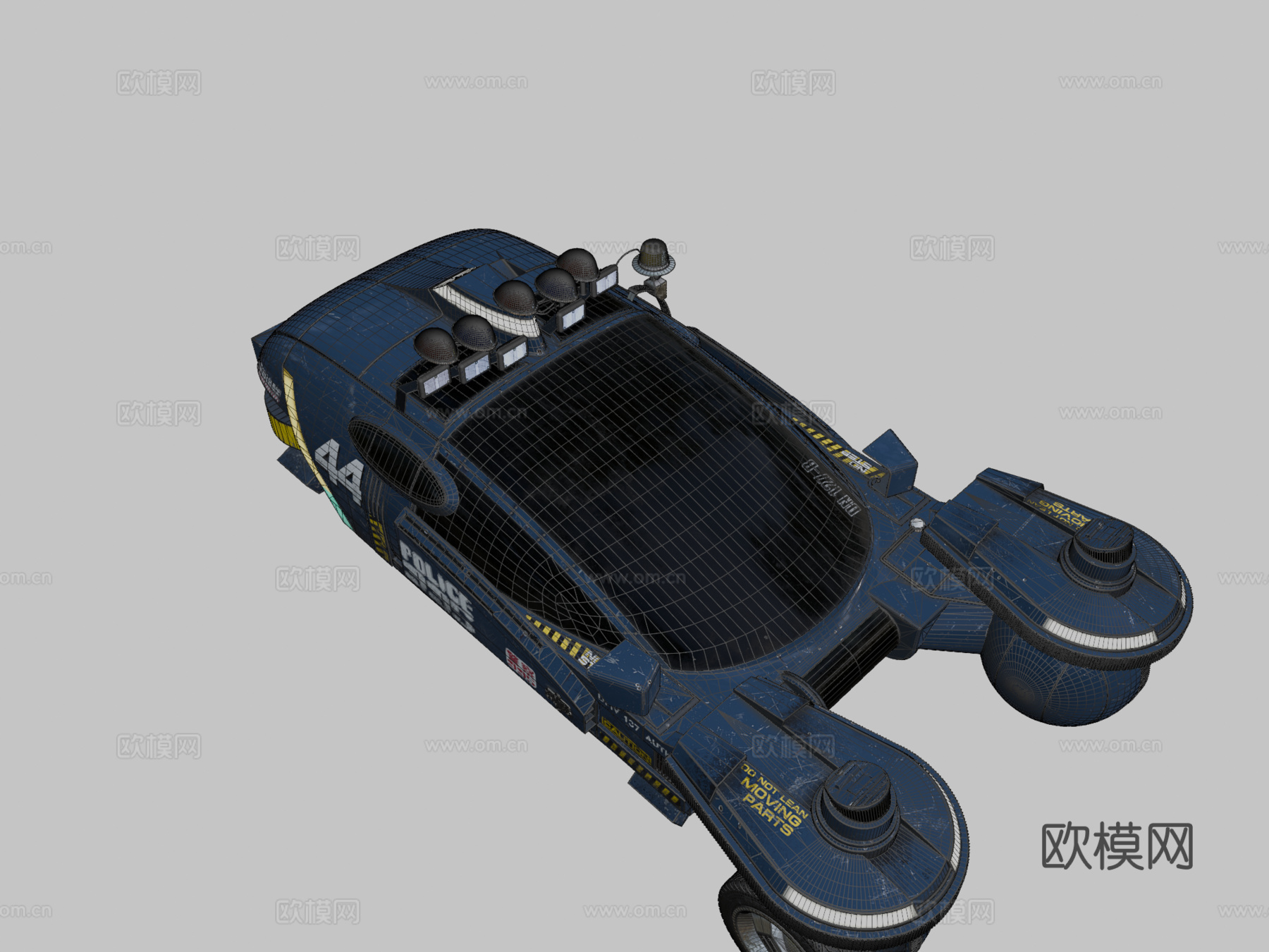 洛杉矶 2019 - 警用旋转车 (高多边形)3d模型下载（渲染图2）