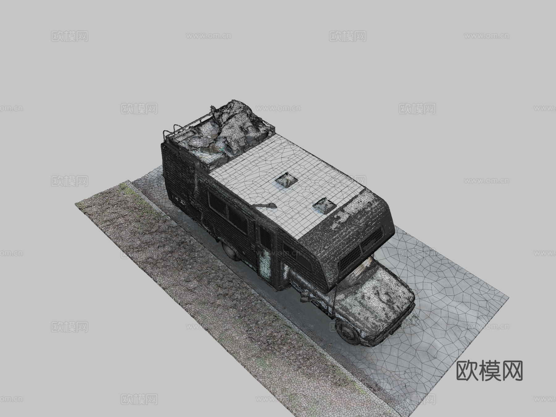 老旧丰田露营车-RV-[扫描]3d模型下载（渲染图2）