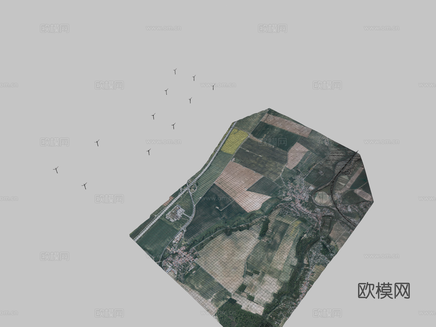 ICE 3列车在数字地形模型上 - 测试23d模型