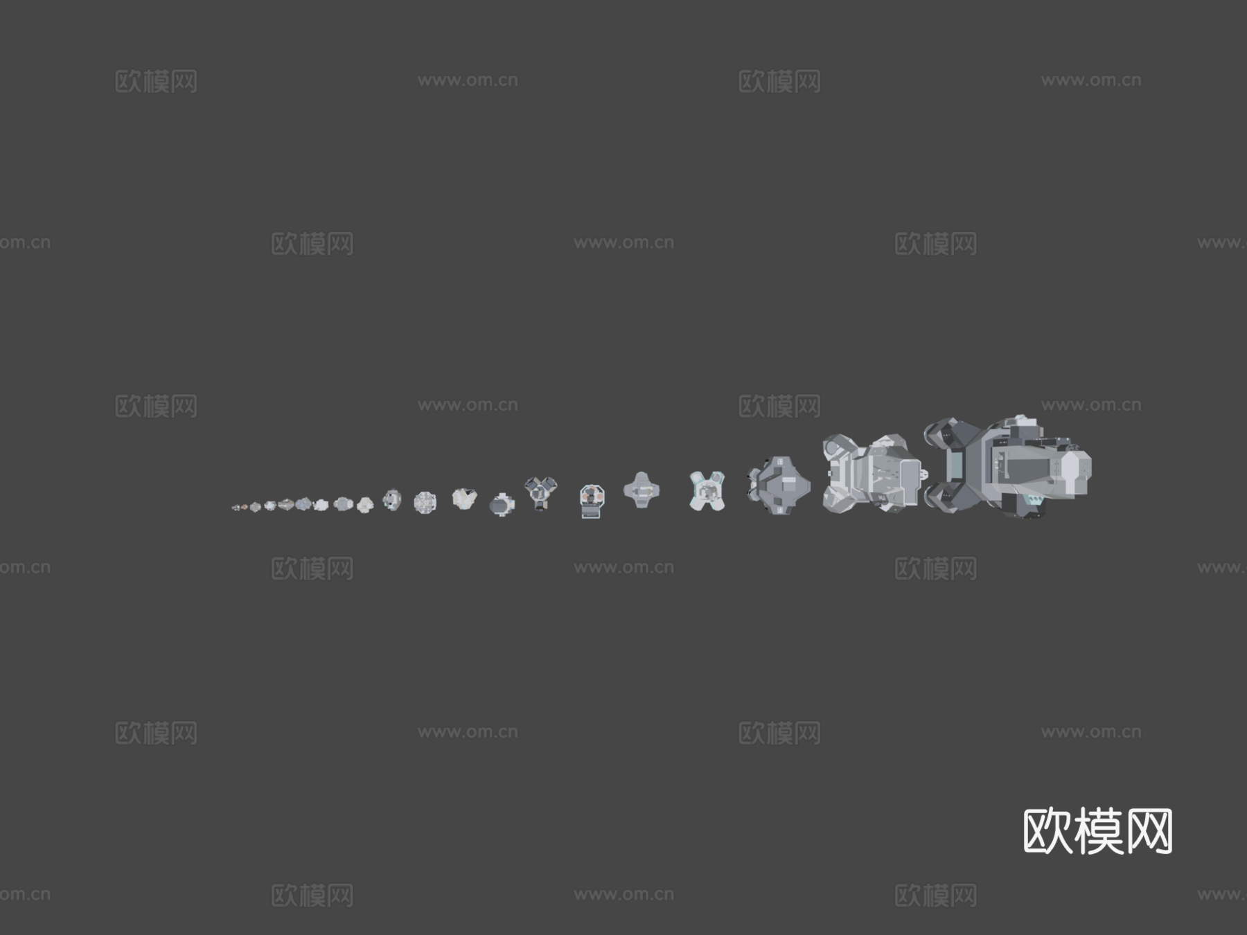 浩瀚无垠 - 自定义宇宙飞船比例3d模型下载（渲染图5）