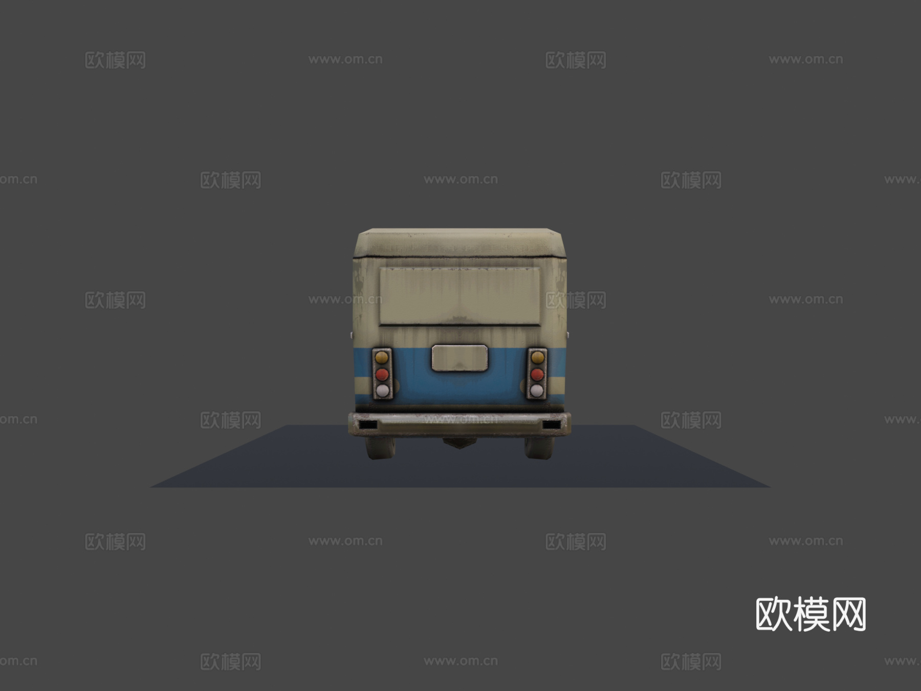 毁坏巴士 - 风格化3d模型下载（渲染图5）