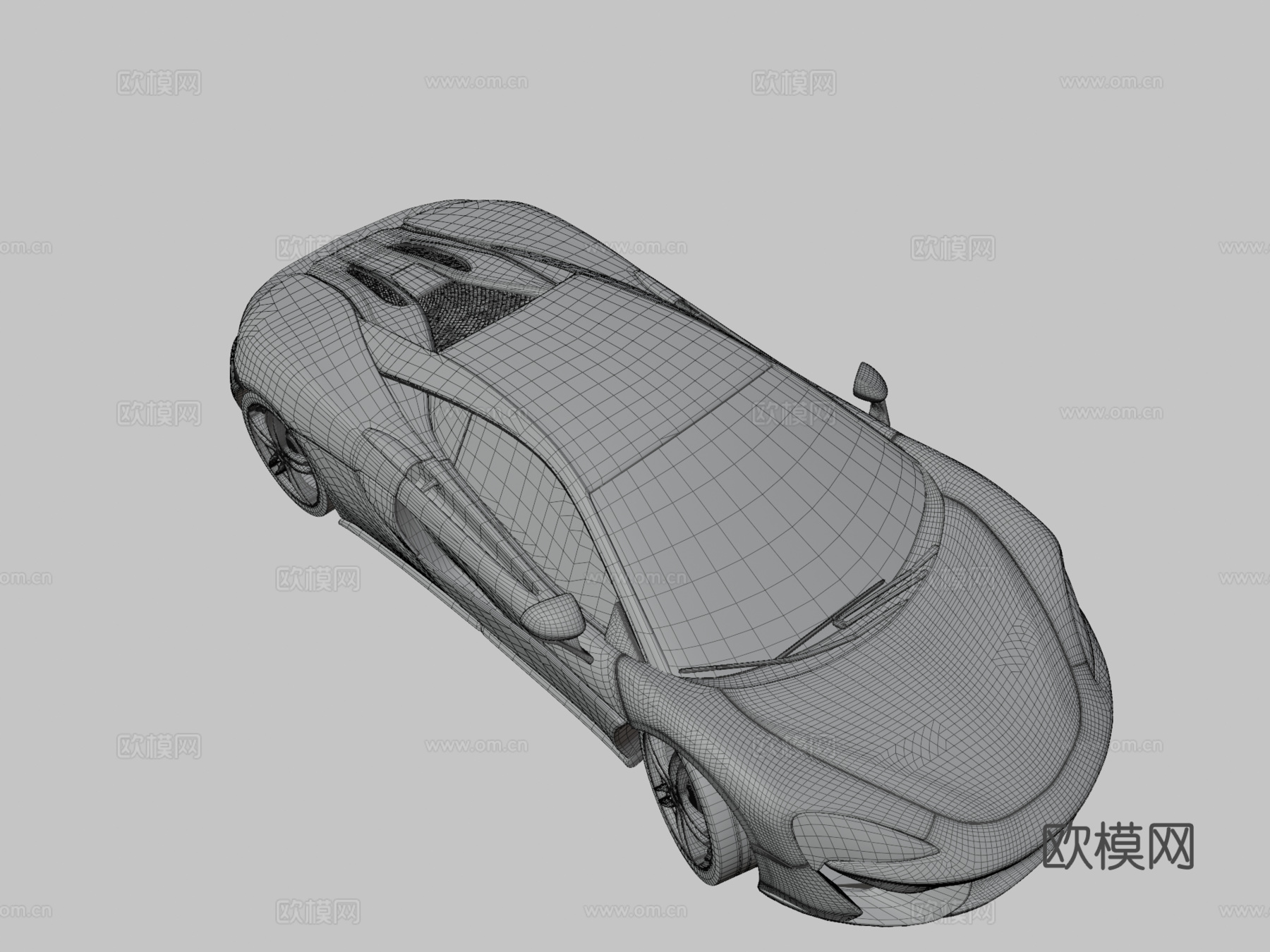 迈凯轮白色配金色3d模型下载（渲染图3）