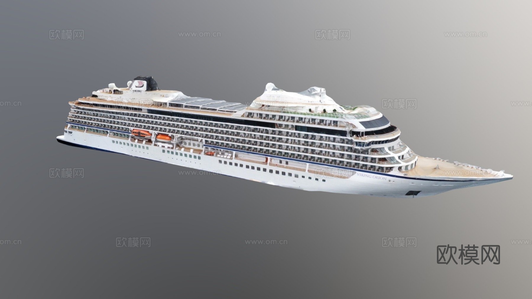 维京游轮3d模型下载（渲染图1）