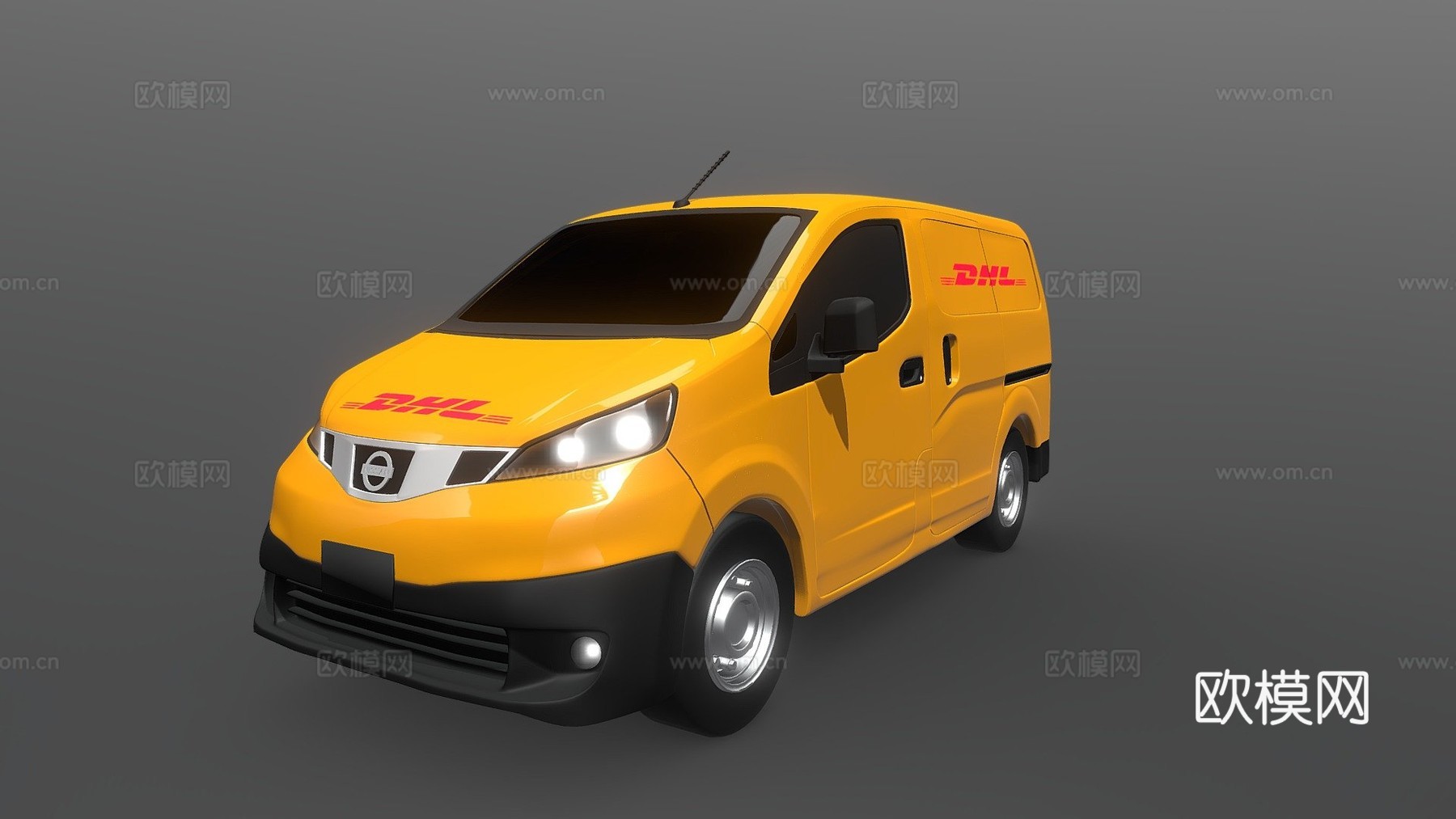 敦豪快递货车3d模型