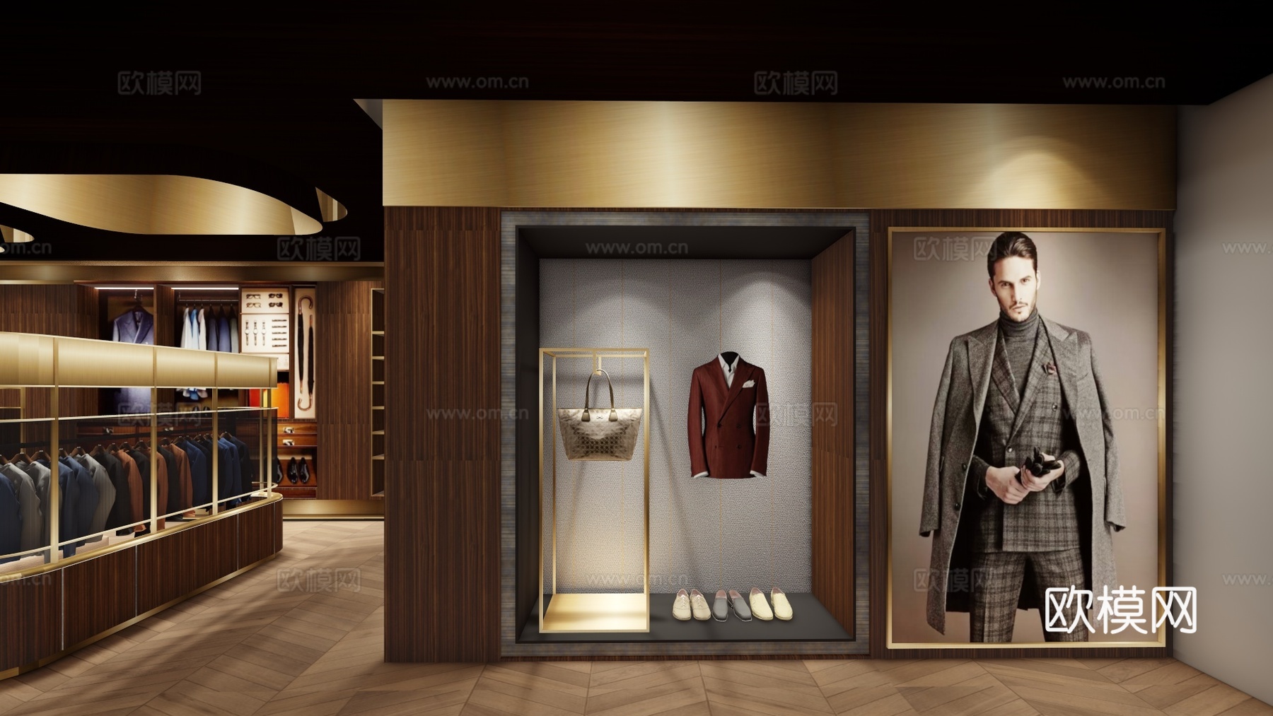 高档西服服装店 最新全套 效果图 施工图设计cad施工图