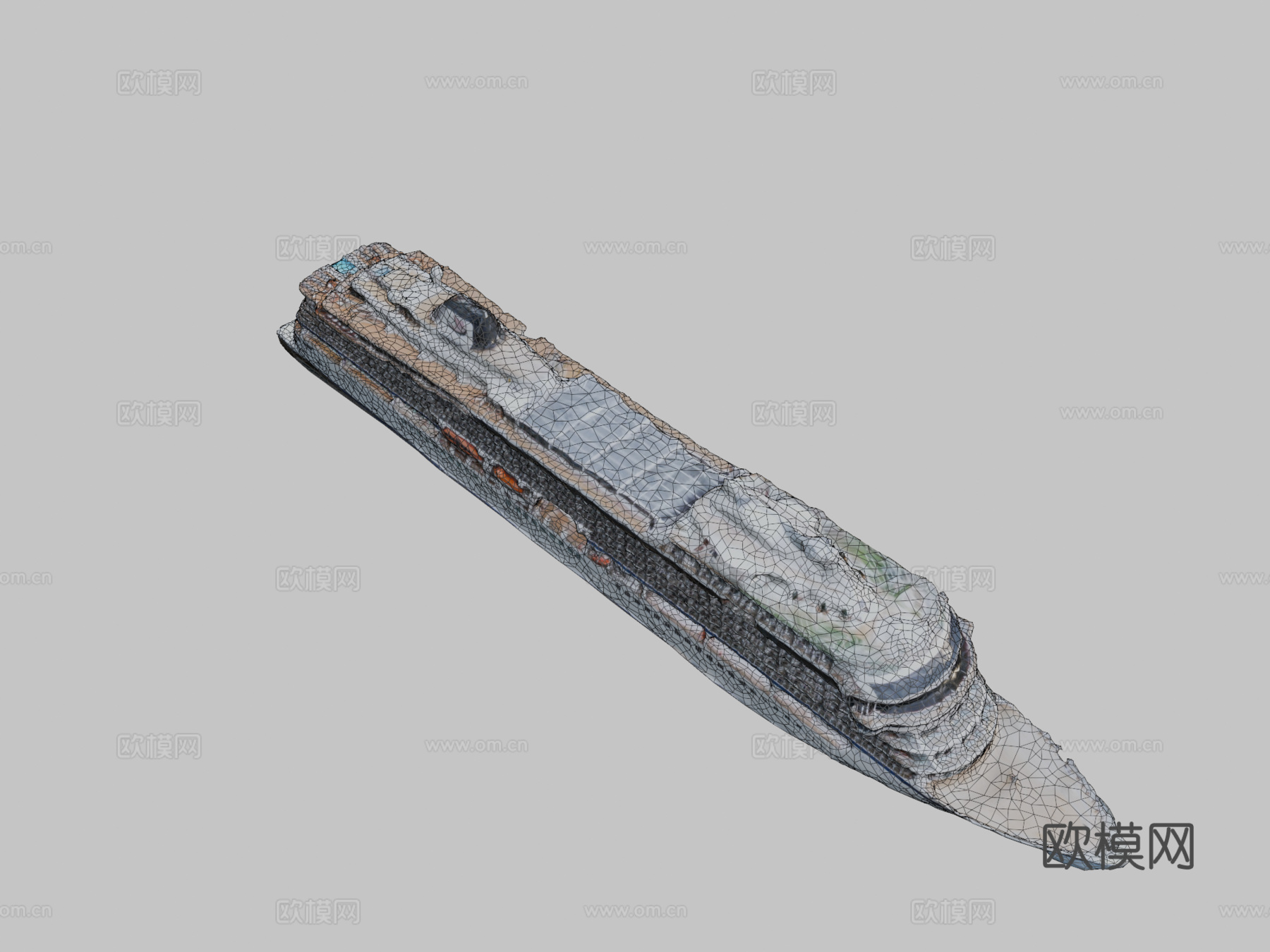 维京游轮3d模型下载（渲染图2）