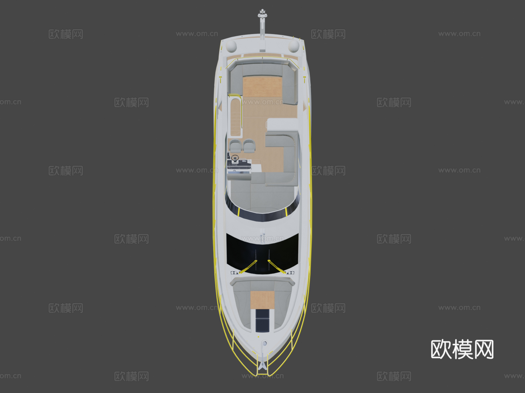 游艇3d模型下载（渲染图7）