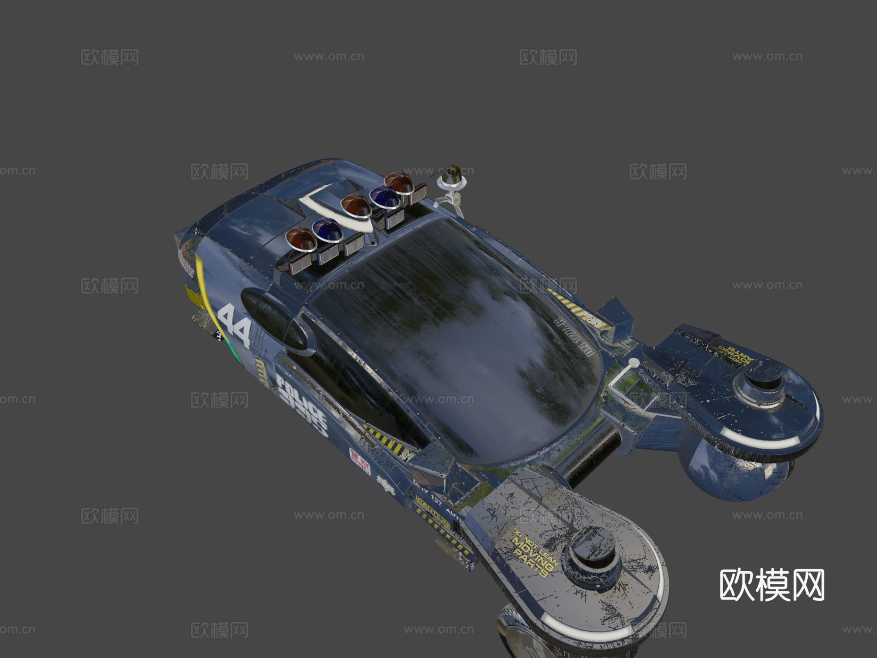 洛杉矶 2019 - 警用旋转车 (高多边形)3d模型下载（渲染图8）