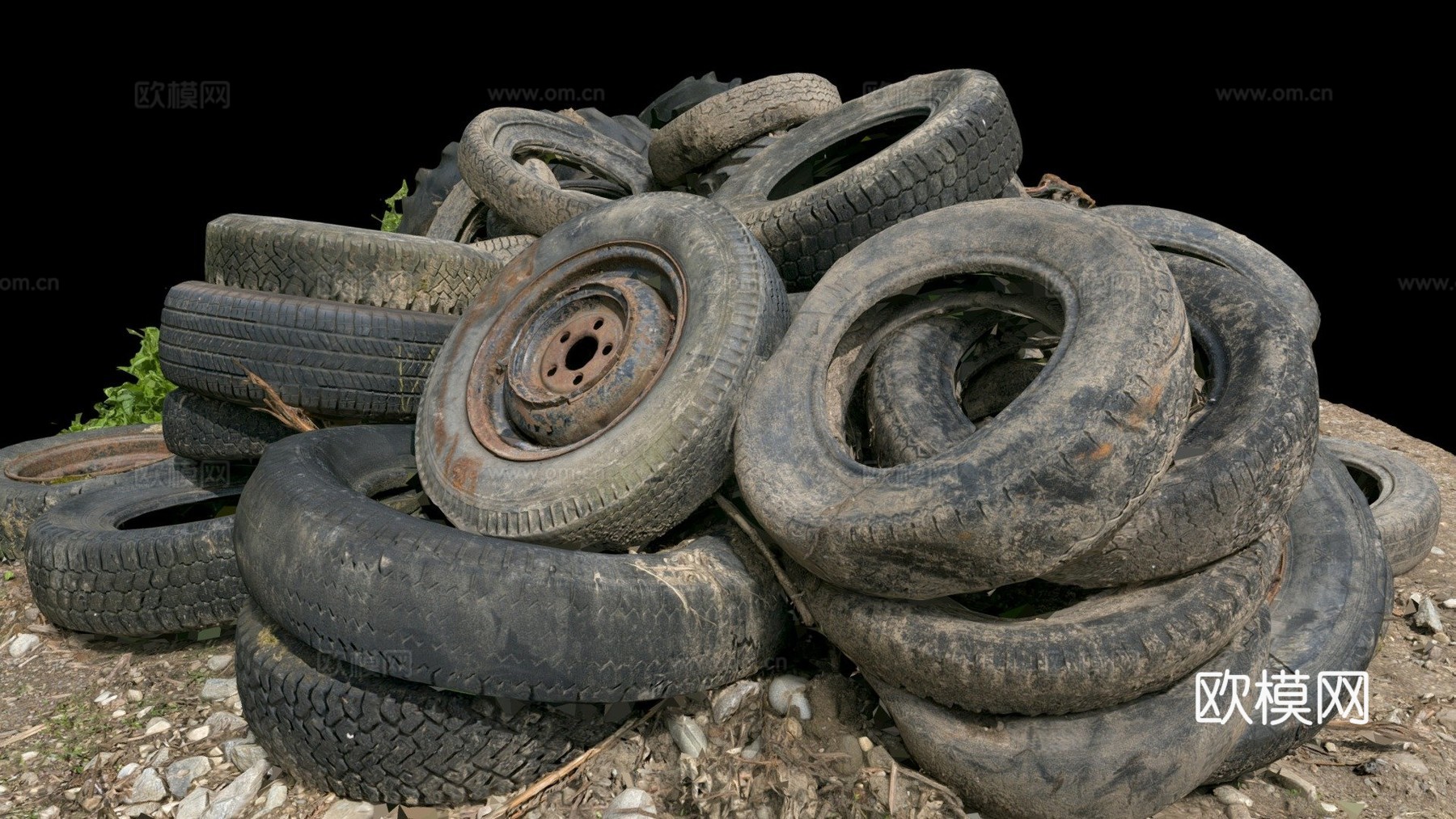 旧轮胎3d模型下载（渲染图1）