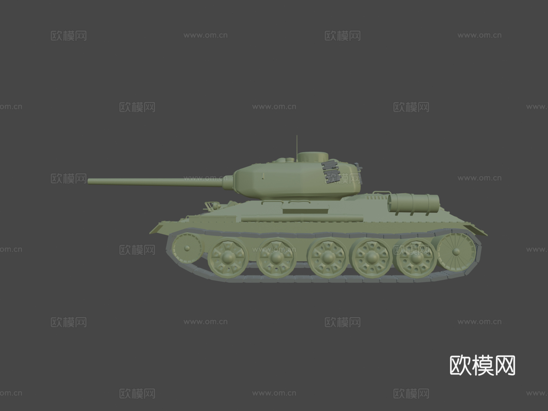 T-34 85坦克3d模型下载（渲染图6）