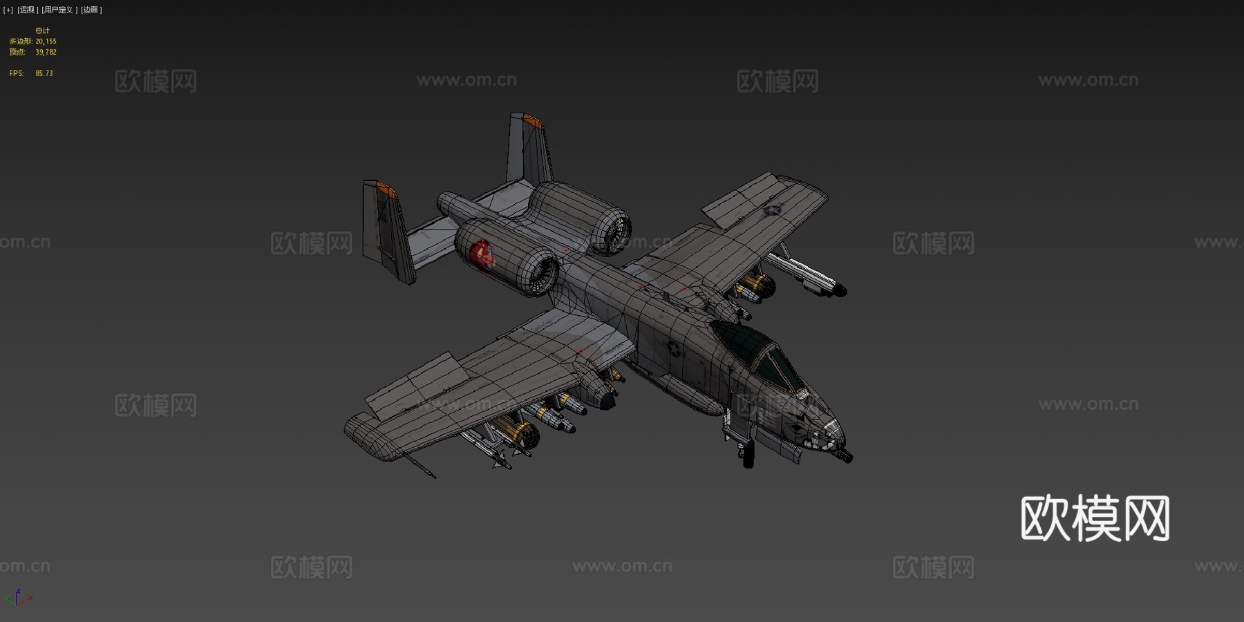 费尔柴尔德A-10雷电II3d模型下载（渲染图4）