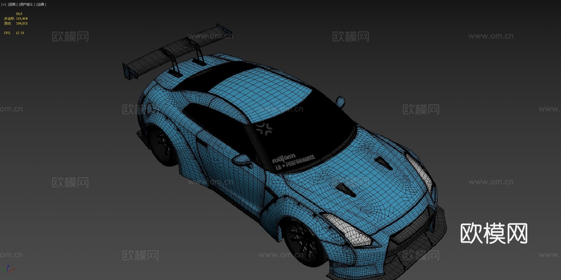 日产GTR R35自由行走3d模型下载（渲染图4）