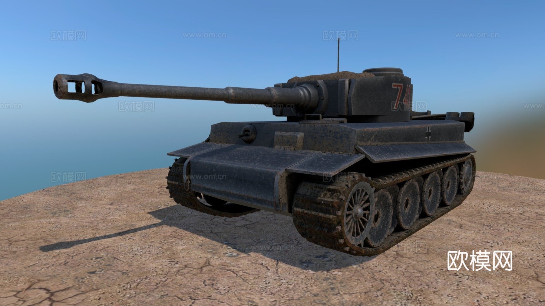 二战德国坦克3d模型下载（渲染图1）
