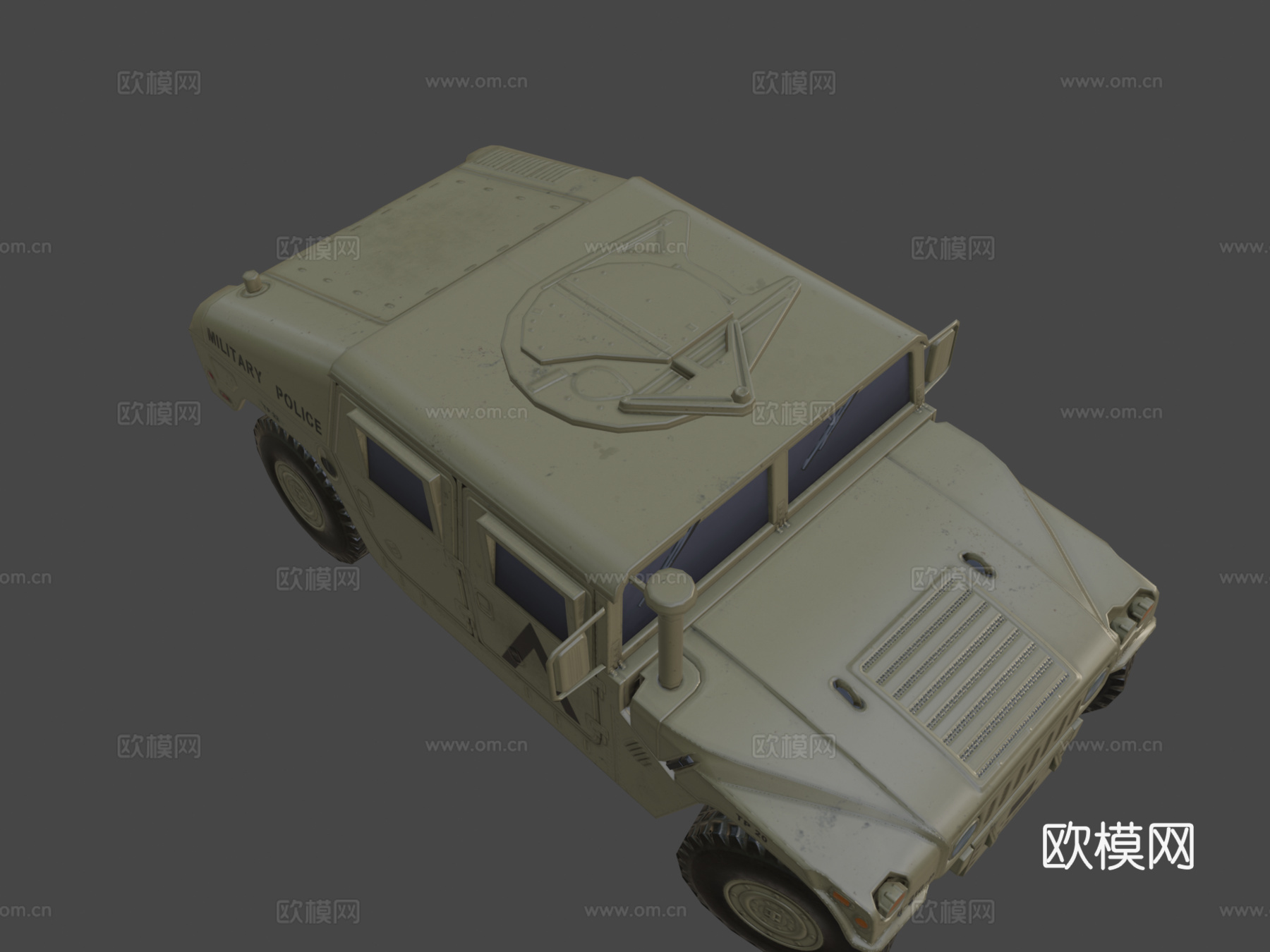 悍马 M1045 军事警察3d模型下载（渲染图8）
