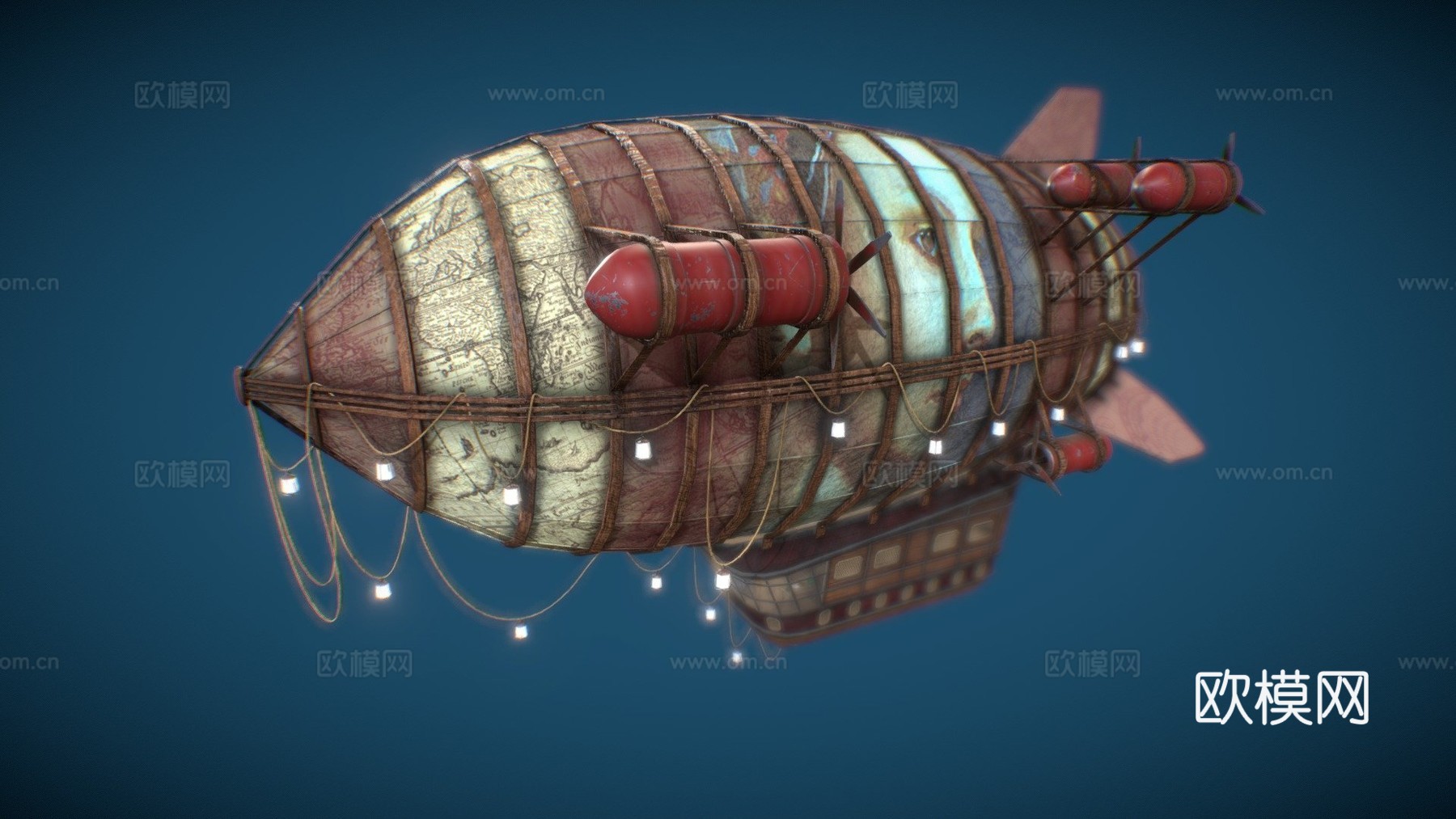 齐柏林飞艇气球3d模型下载（渲染图1）