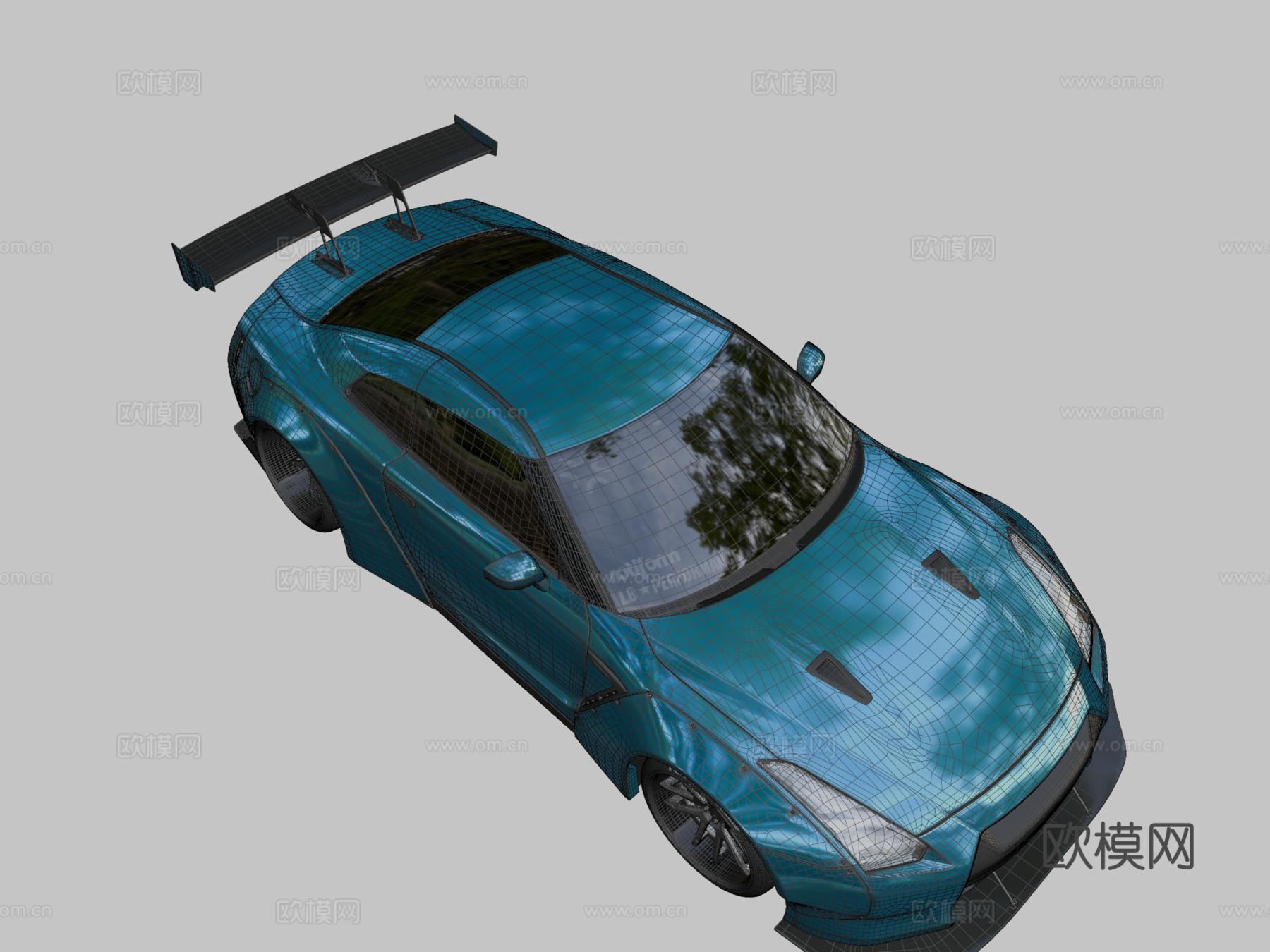 日产GTR R35自由行走3d模型下载（渲染图2）