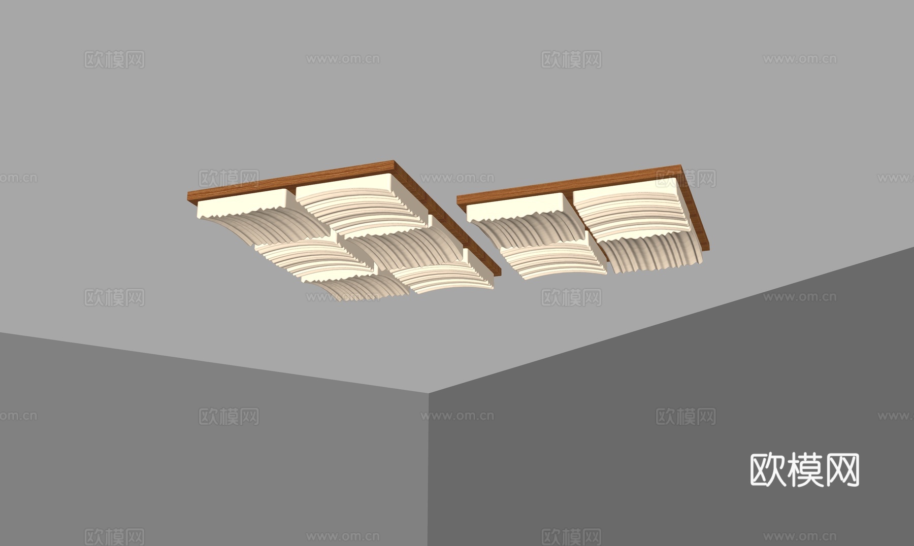 侘寂中古吸顶灯 卧室吸顶灯 客厅吸顶灯 儿童吸顶灯 平板灯su模型