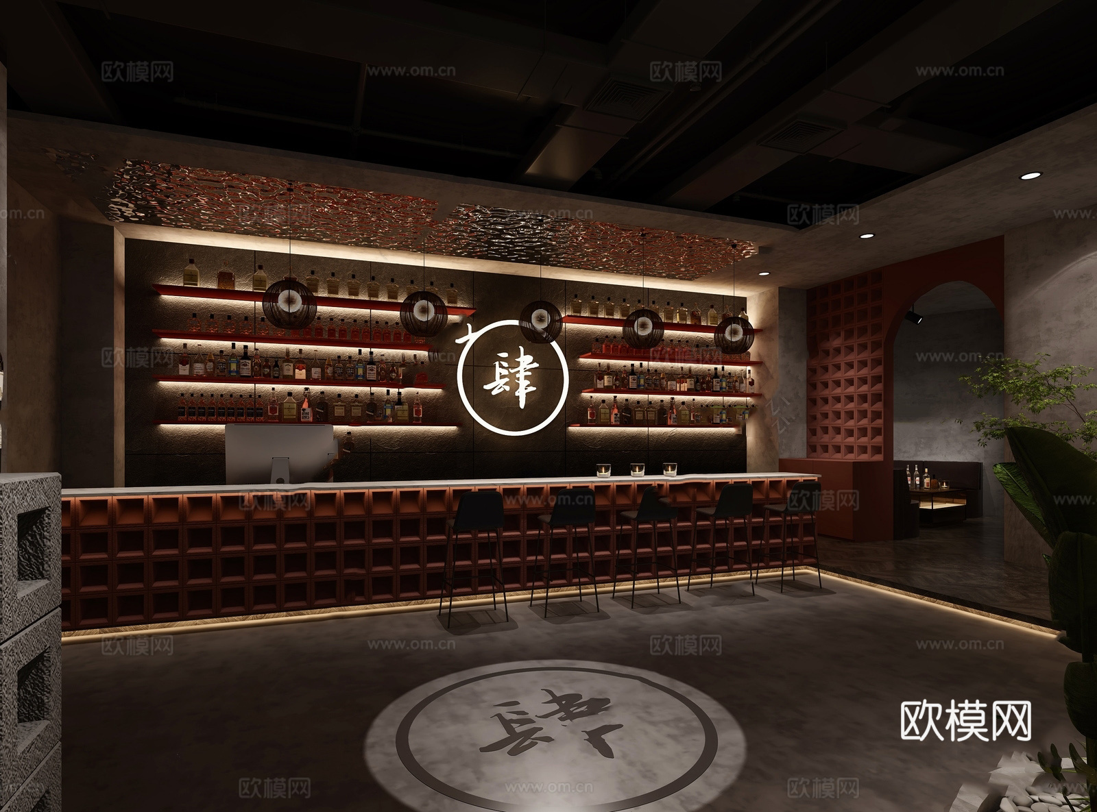 特色小酒馆最新全套 效果图 施工图设计cad施工图