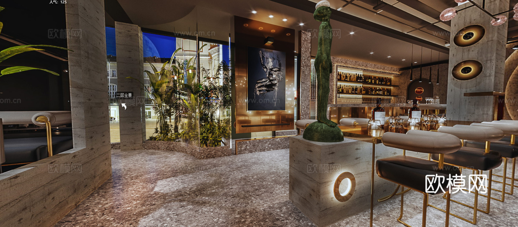 轻奢音乐酒吧 最新全套 效果图 施工图设计cad施工图