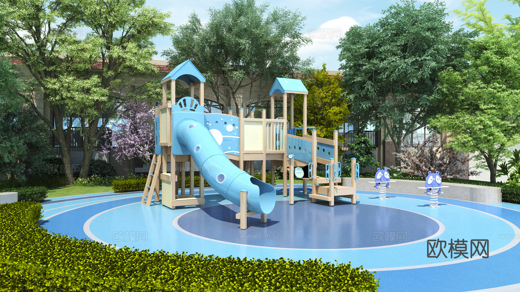 现代儿童游乐园3d模型下载