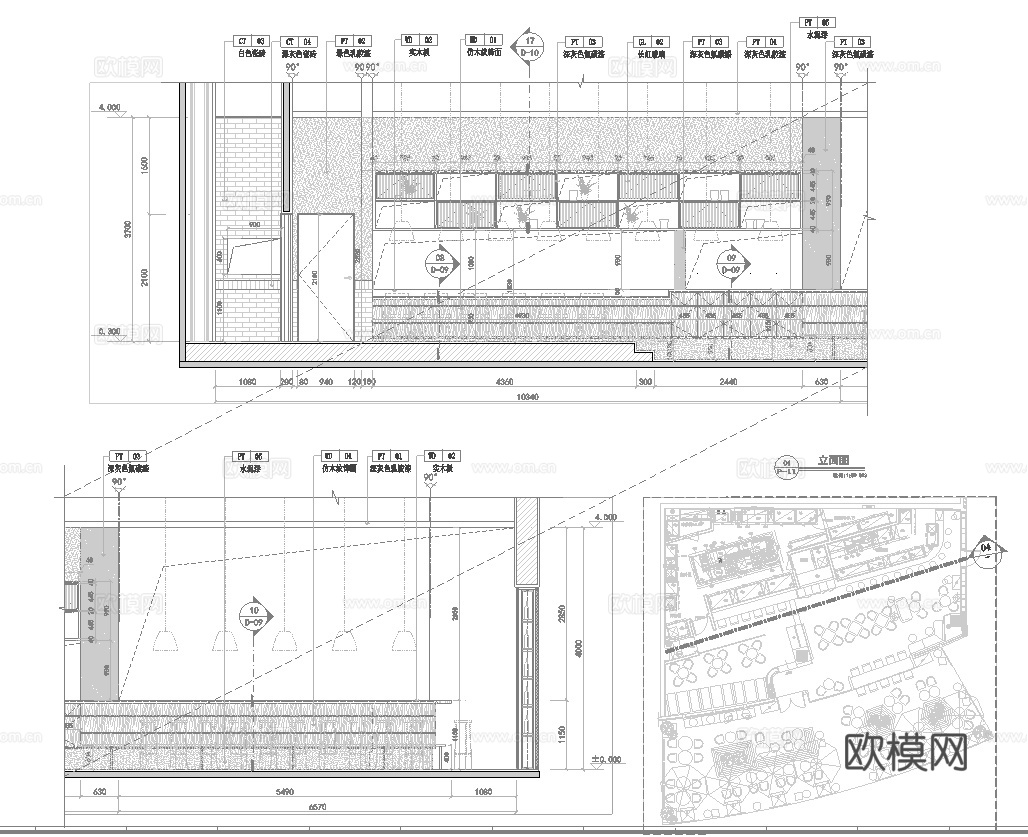 轻奢高档小酒馆 最新全套 效果图 施工图设计cad施工图