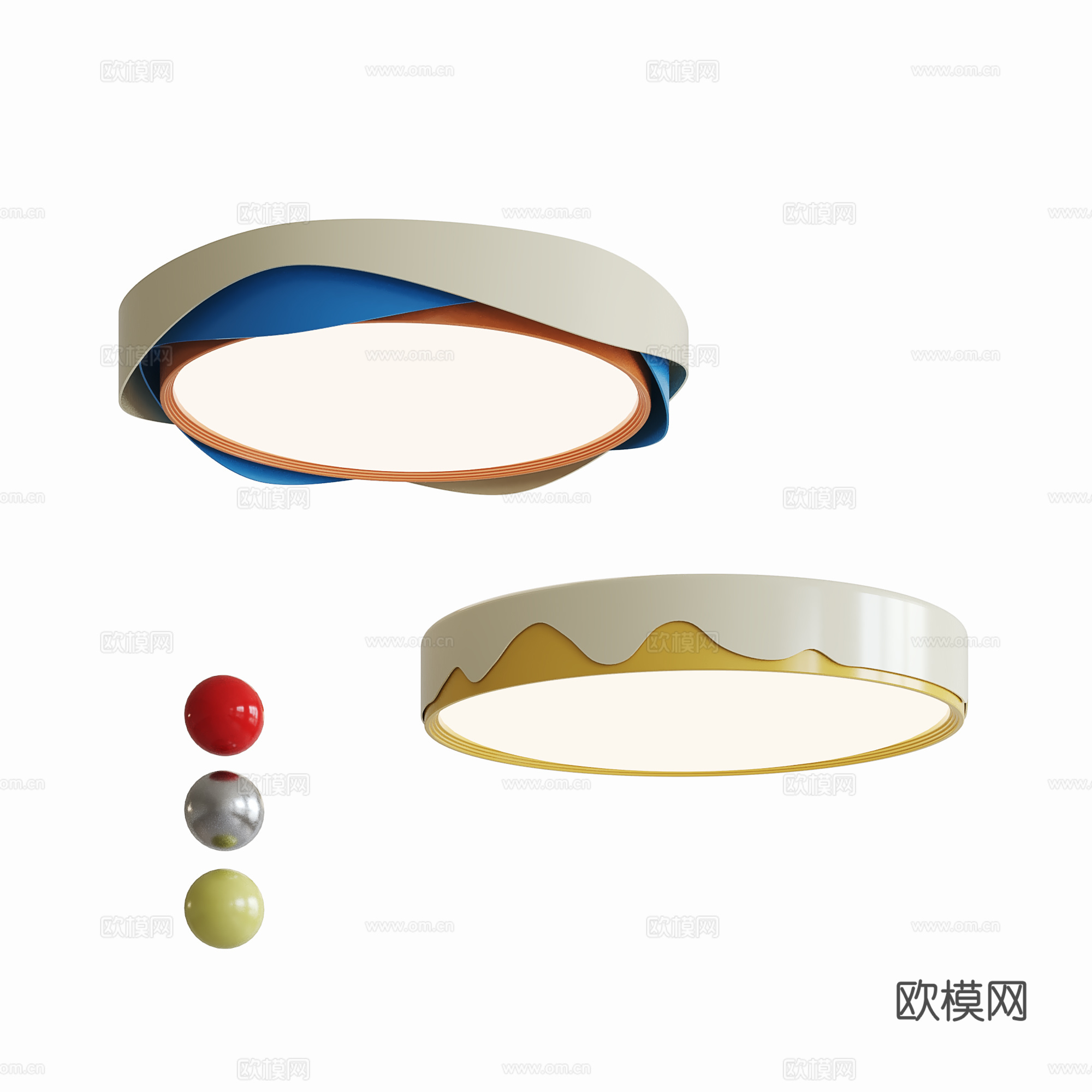 现代简约吸顶灯 儿童吸顶灯su模型