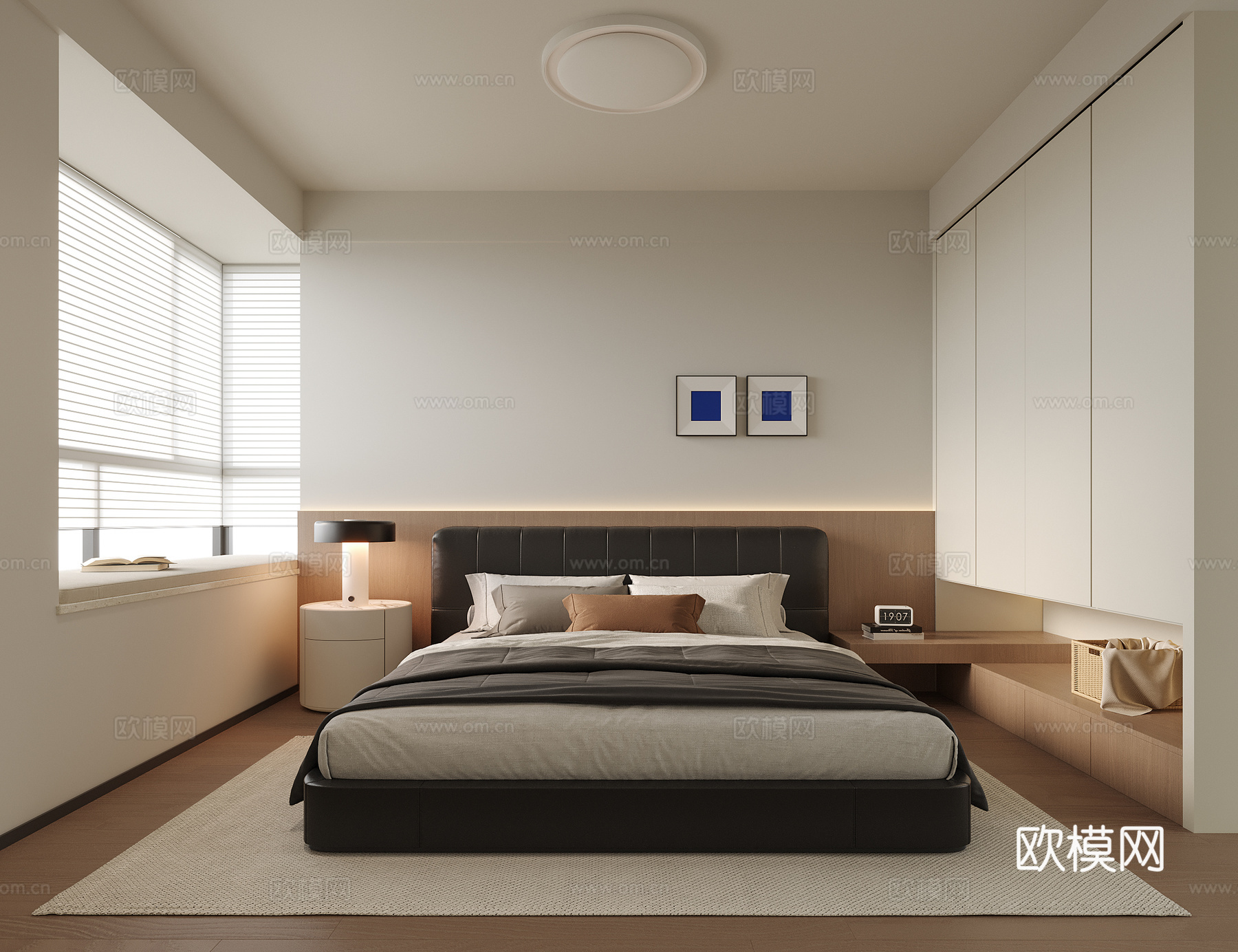 现代卧室 次卧室su模型