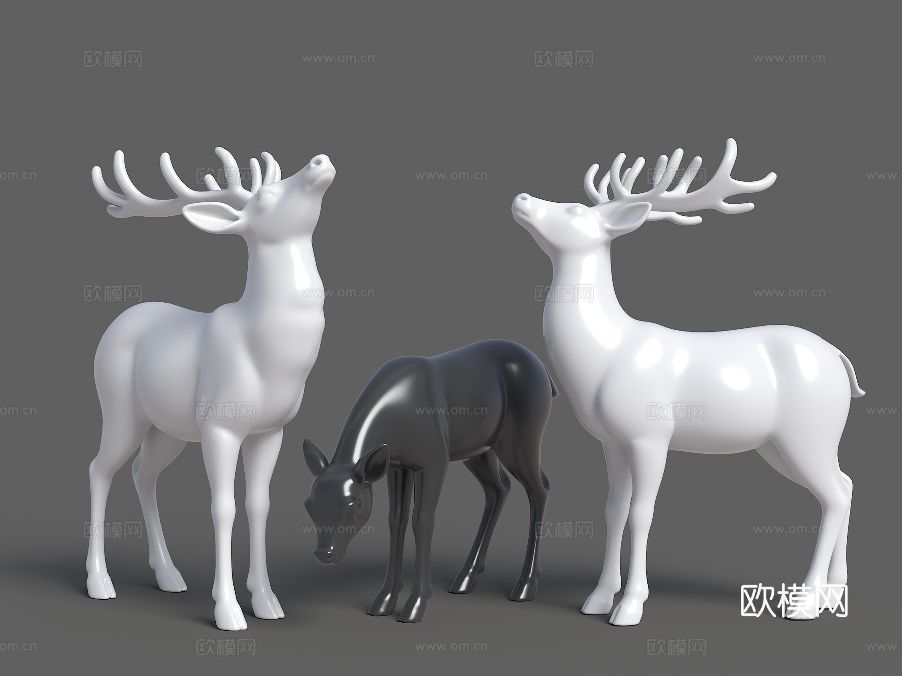 鹿雕塑 鹿 小品鹿 景观鹿 动物雕塑 景观鹿雕塑3d模型下载