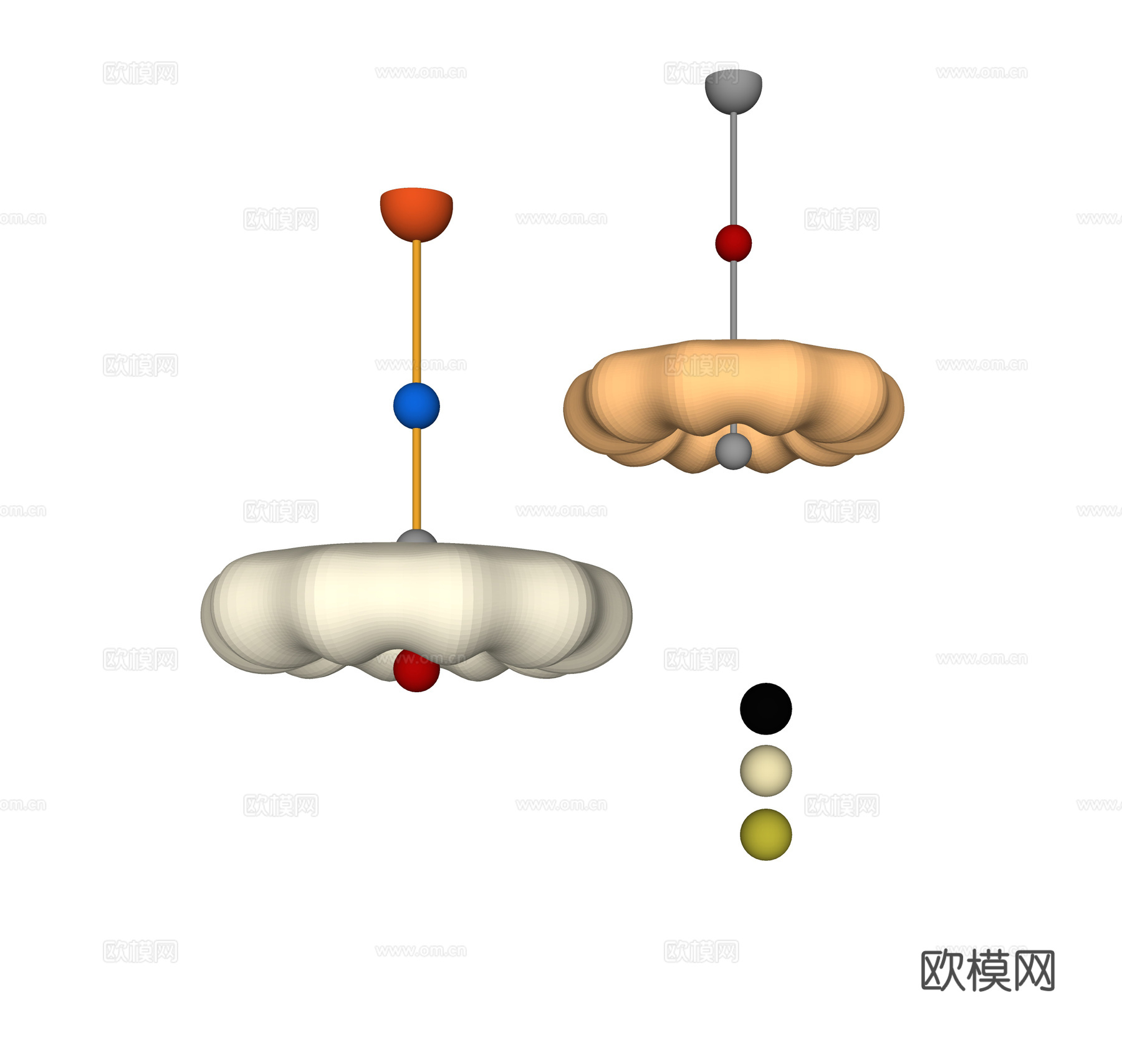 现代奶油吊灯 儿童吊灯su模型